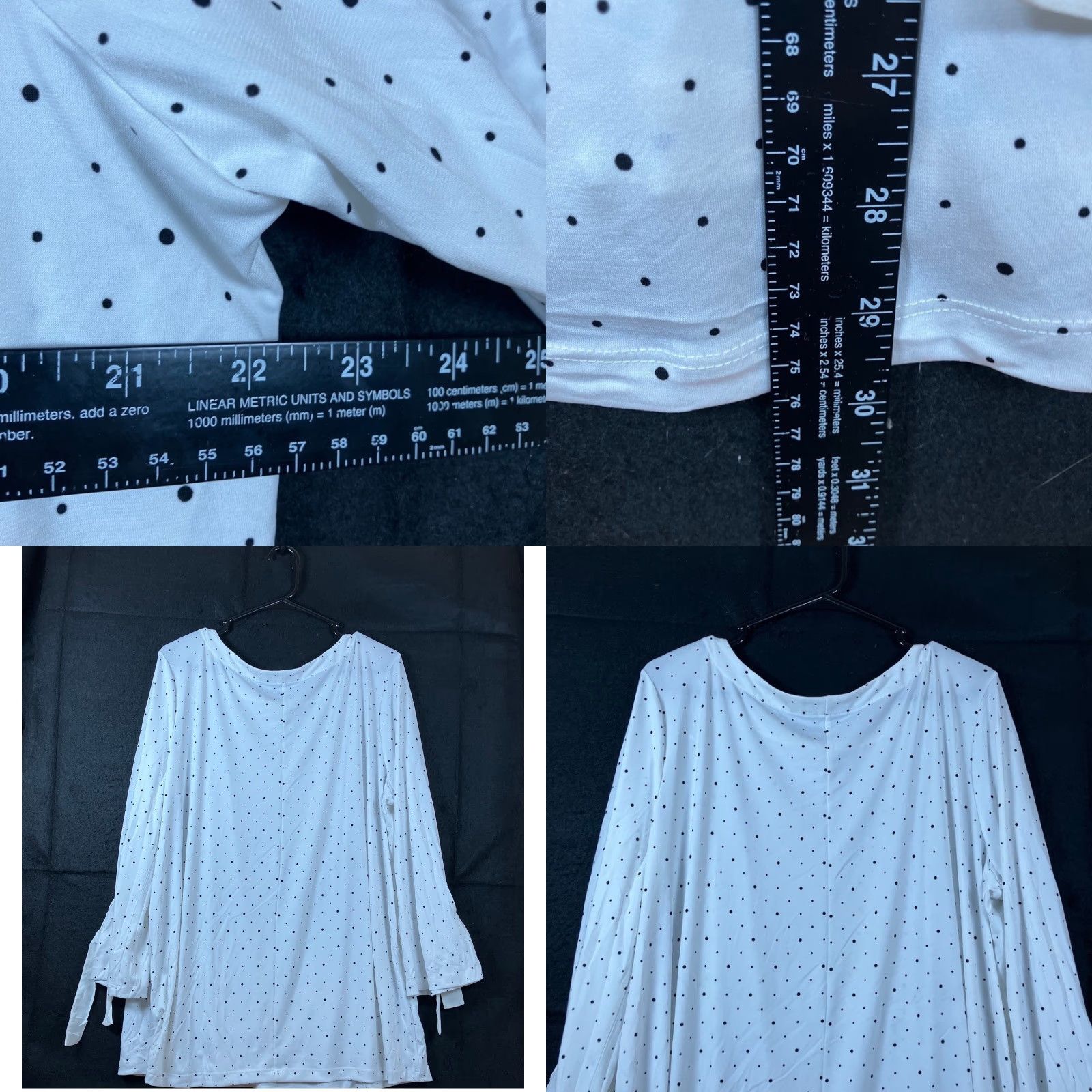 Banana Republic Banana Republic Blouse White Black Polka Dot Round Neck 3/4 Sleeve XL Womens Casual Workwear Size XL / US 12-14 / IT 48-50 - 8 Thumbnail