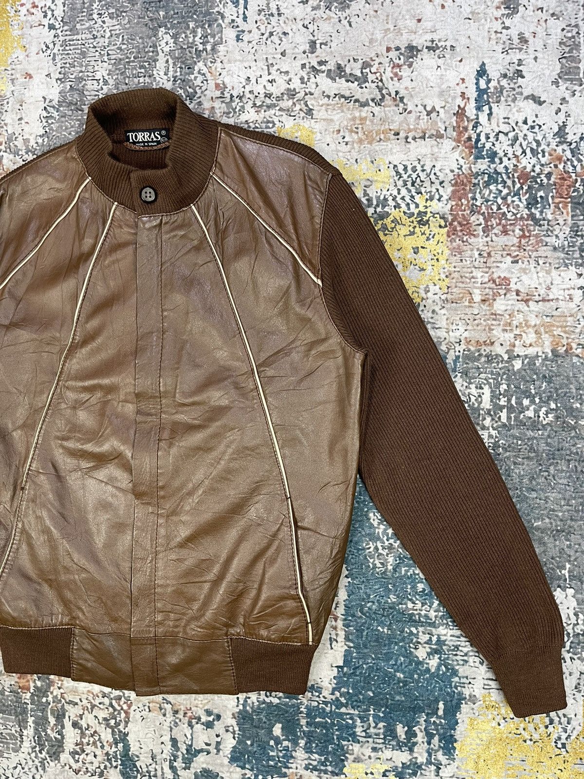 Torras Vintage Torras Spain Leather Switched Sweater Jackets Size US M / EU 48-50 / 2 - 3 Thumbnail