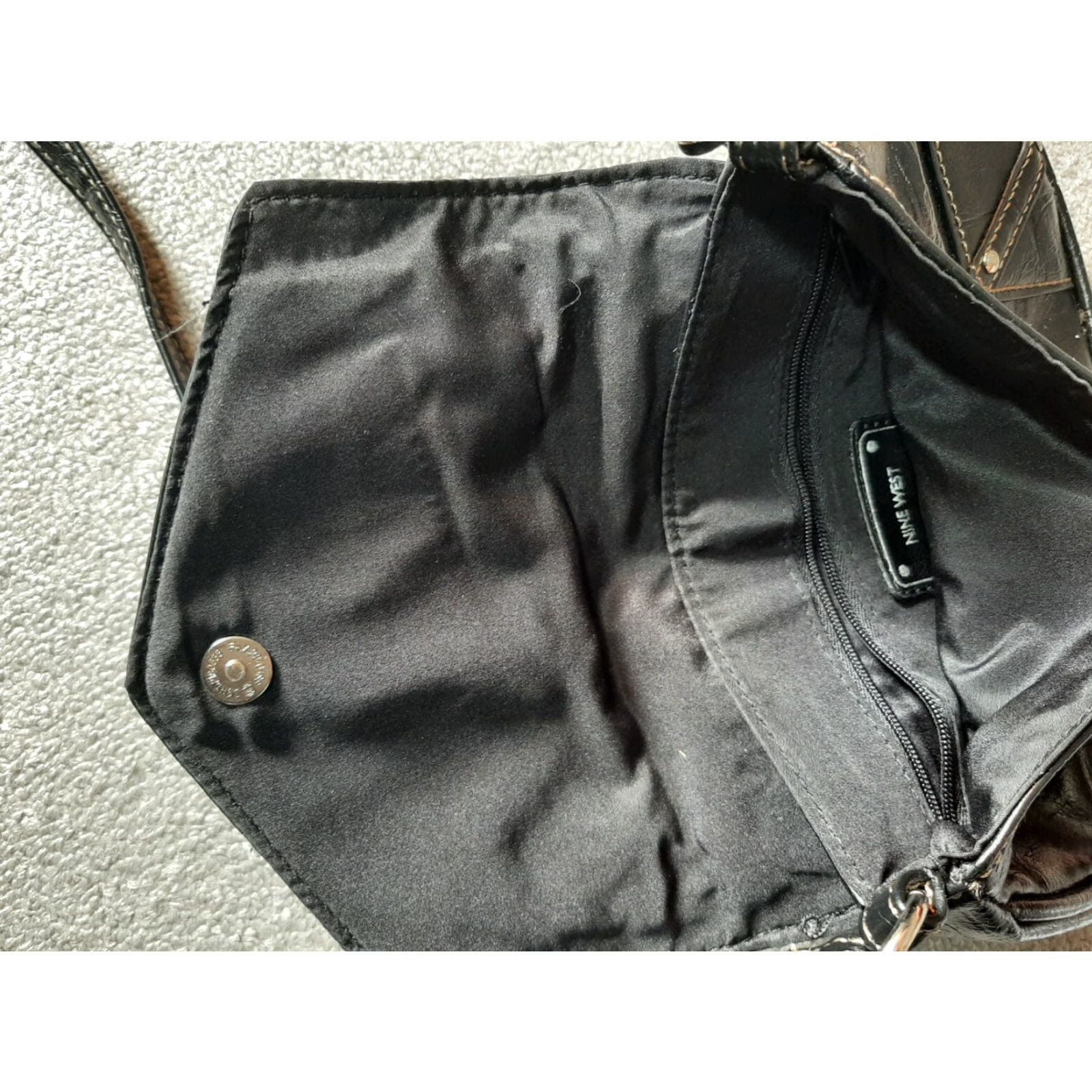 Nine West Nine West Purse Bag Faux Leather Black 8x6x1" Crossbody Small Women Bag 8x6x1" Size ONE SIZE - 7 Thumbnail