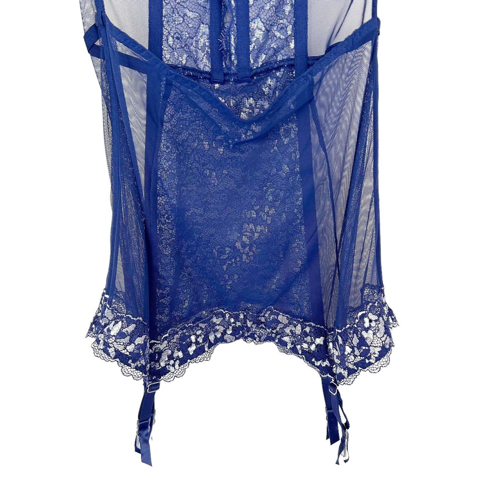 Victoria's Secret Victoria’s Secret Blue Silver Full Length Corset Garter 34C Size ONE SIZE - 8 Thumbnail
