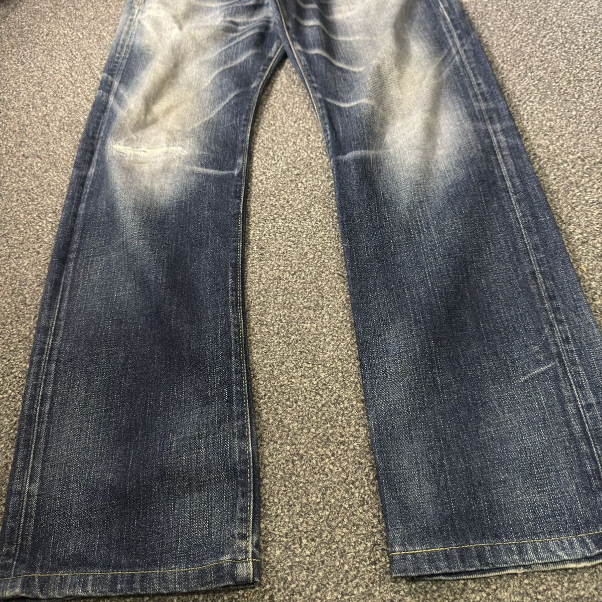 14th Addiction Vintage 90s Distressed Wash Back Number Straight Cut Denim Size US 34 / EU 50 - 7 Thumbnail