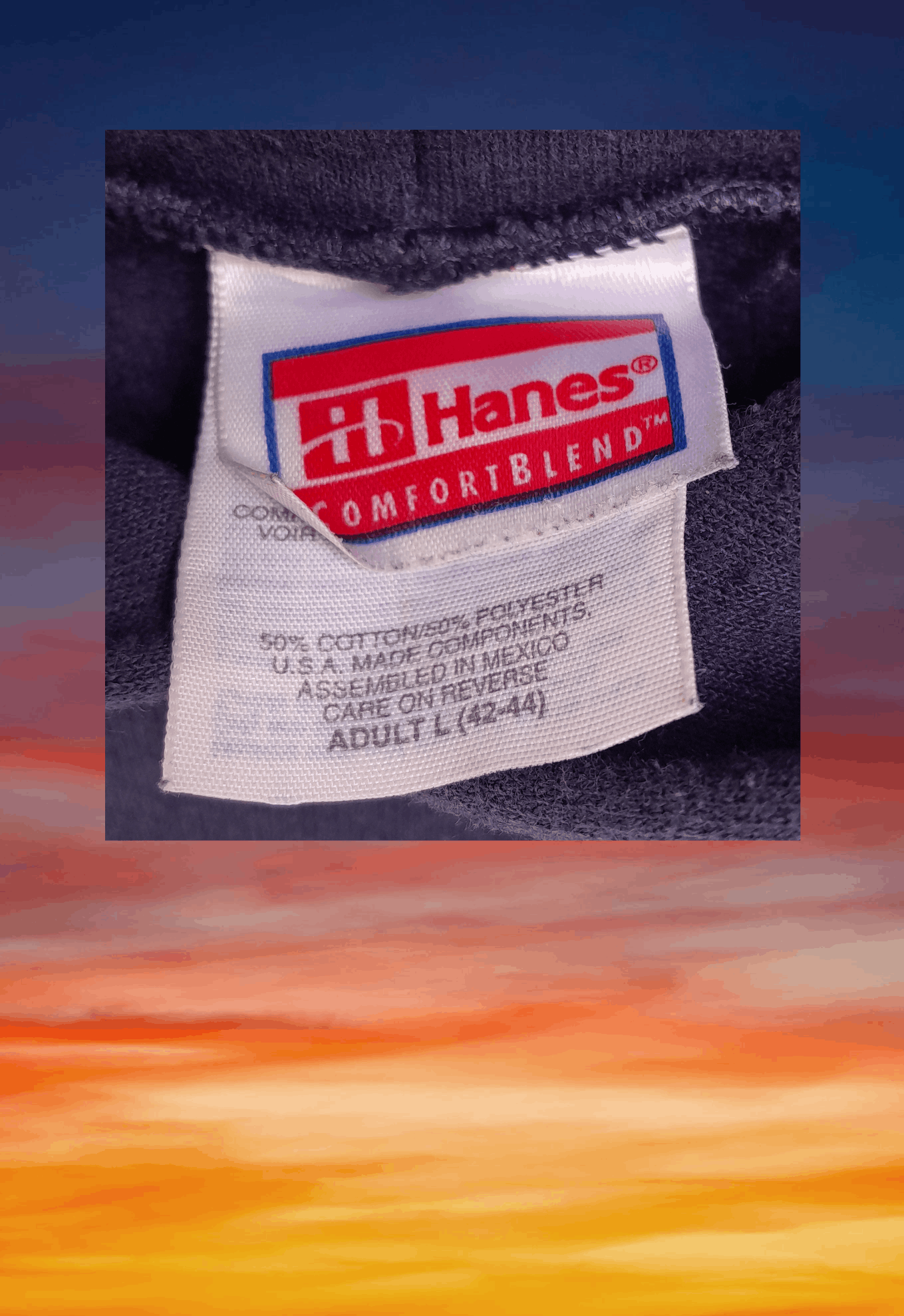 Hanes × Rap Tees × Vintage Vintage 90s Hanes blank navy hoodie raptee style Size US L / EU 52-54 / 3 - 5 Thumbnail