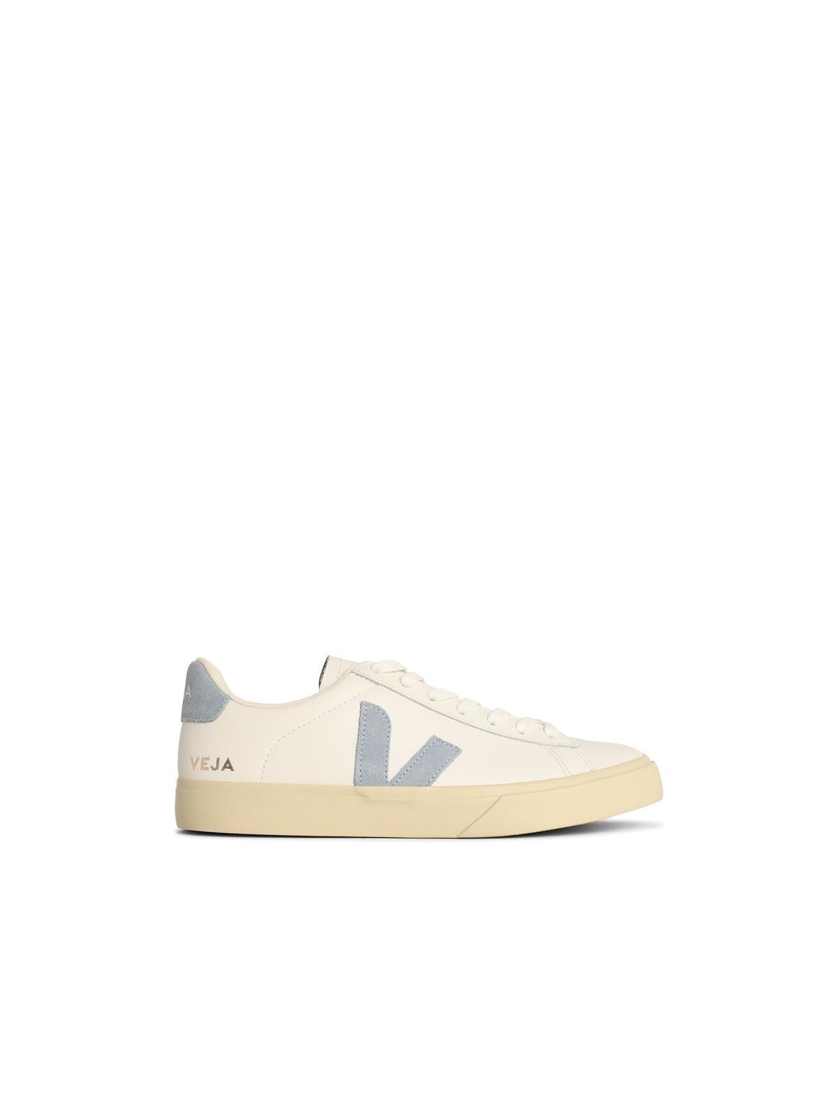 VEJA 'Campo' White And Light Blue Leather Sneakers