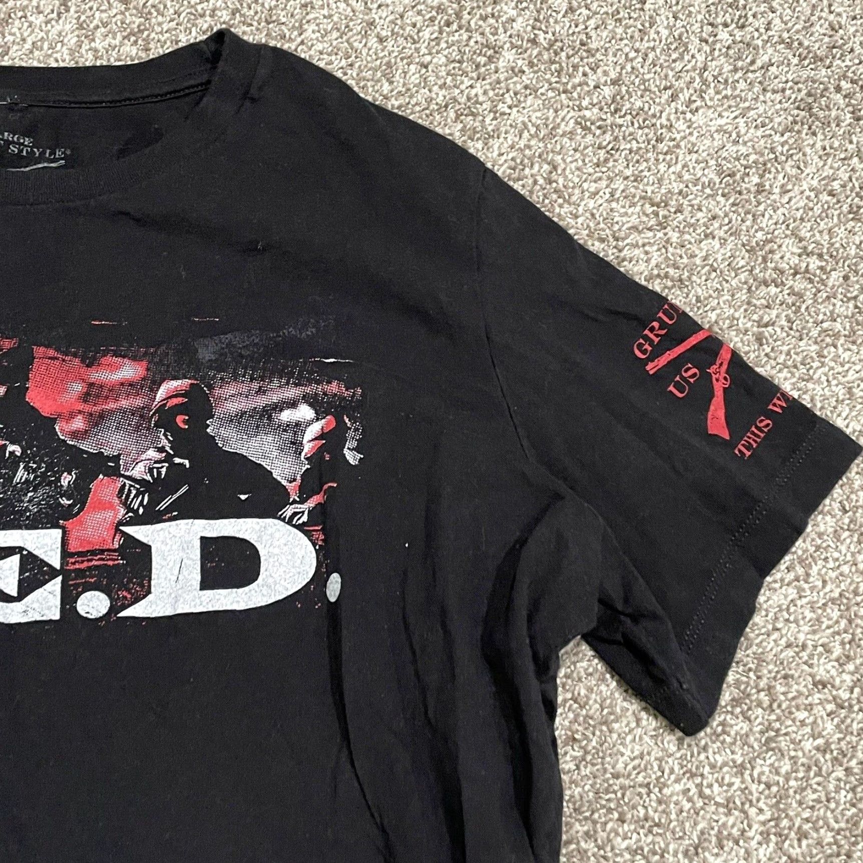 Vintage VINTAGE Grunt Style Graphic Tee Men's Size L Black USA Patriotism Size US L / EU 52-54 / 3 - 2 Thumbnail