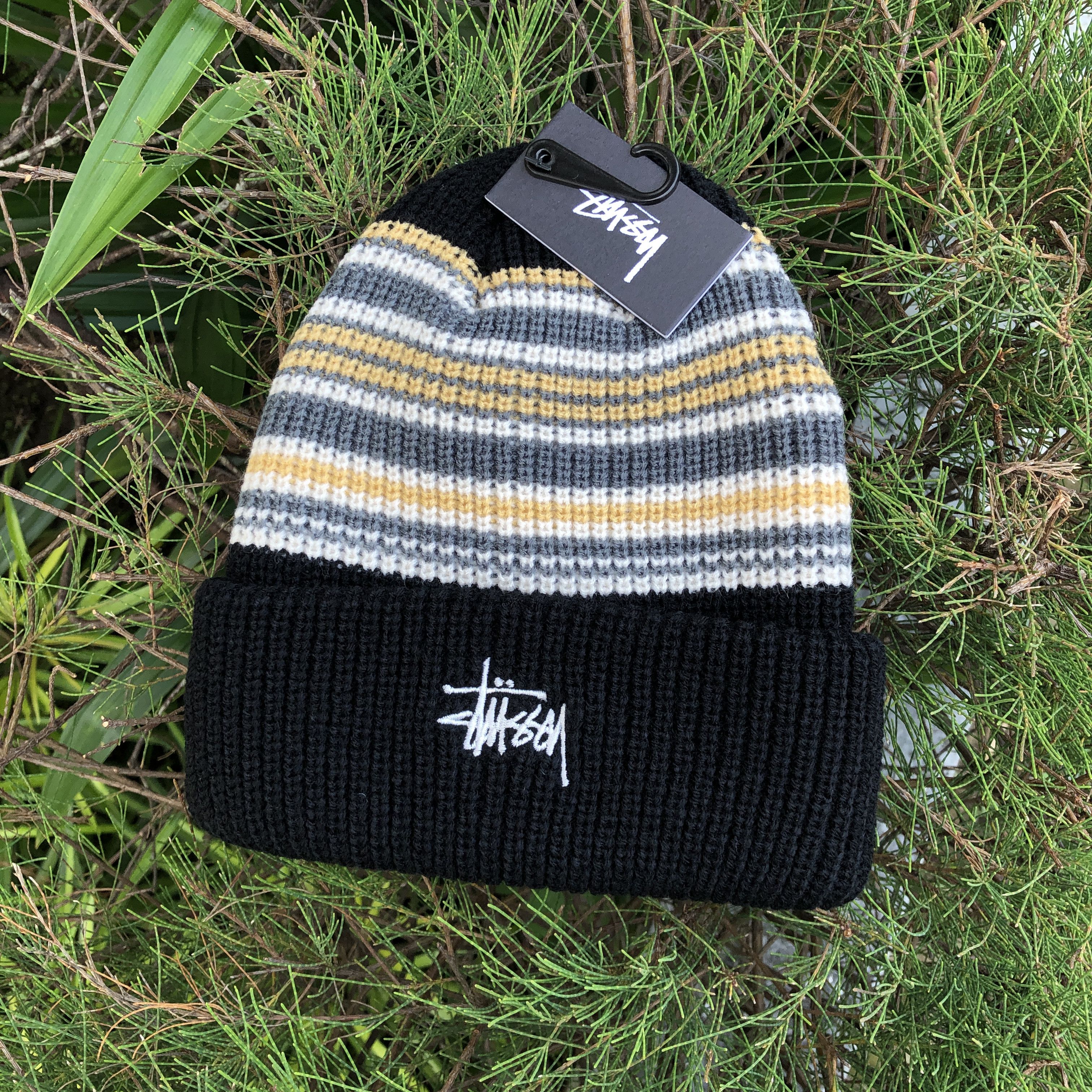Stussy × Vintage Stussy Striped Cuff Beanie | Grailed