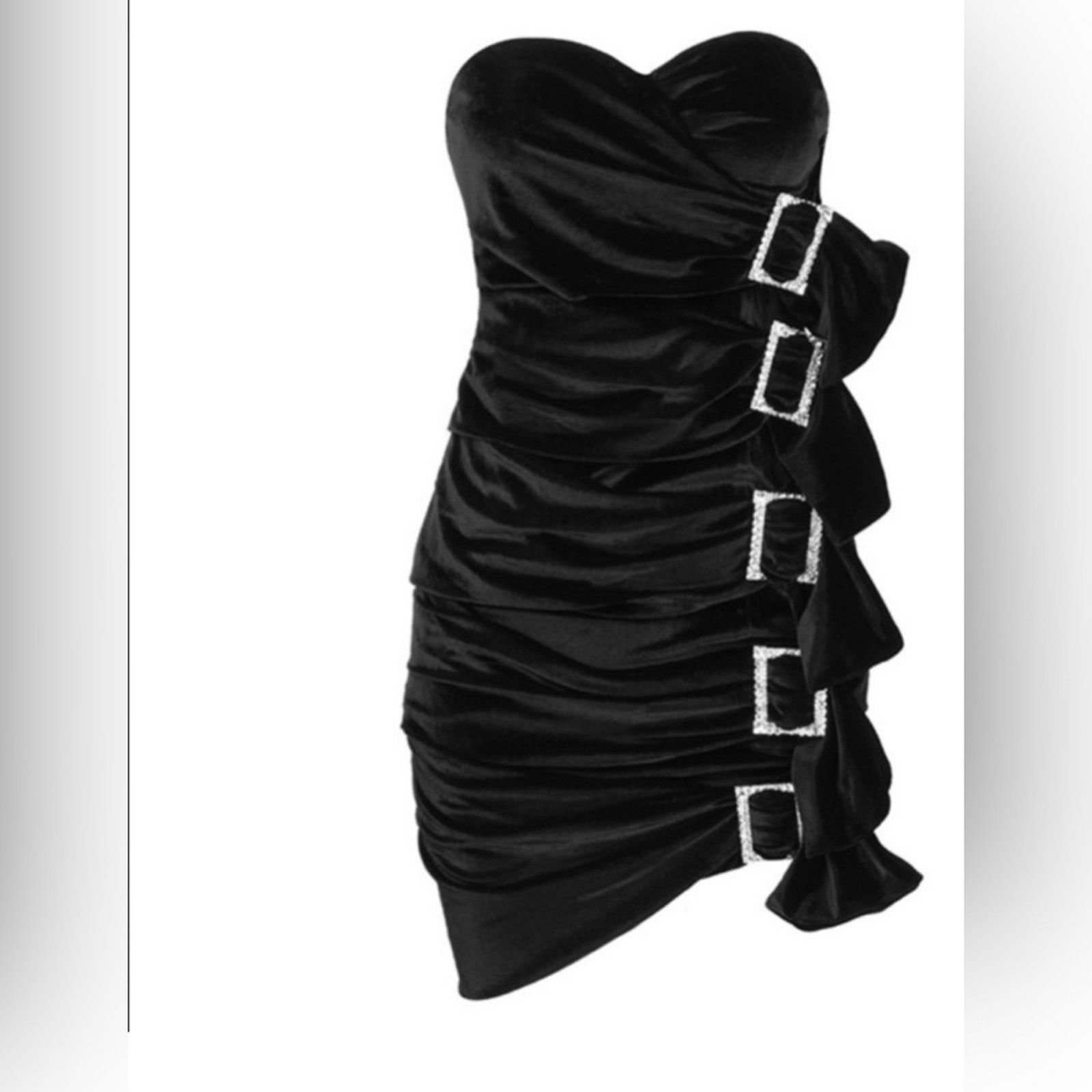 Other Black Velvet Strapless Dress with embellished buckles XS Size XS / US 0-2 / IT 36-38 - 4 Thumbnail