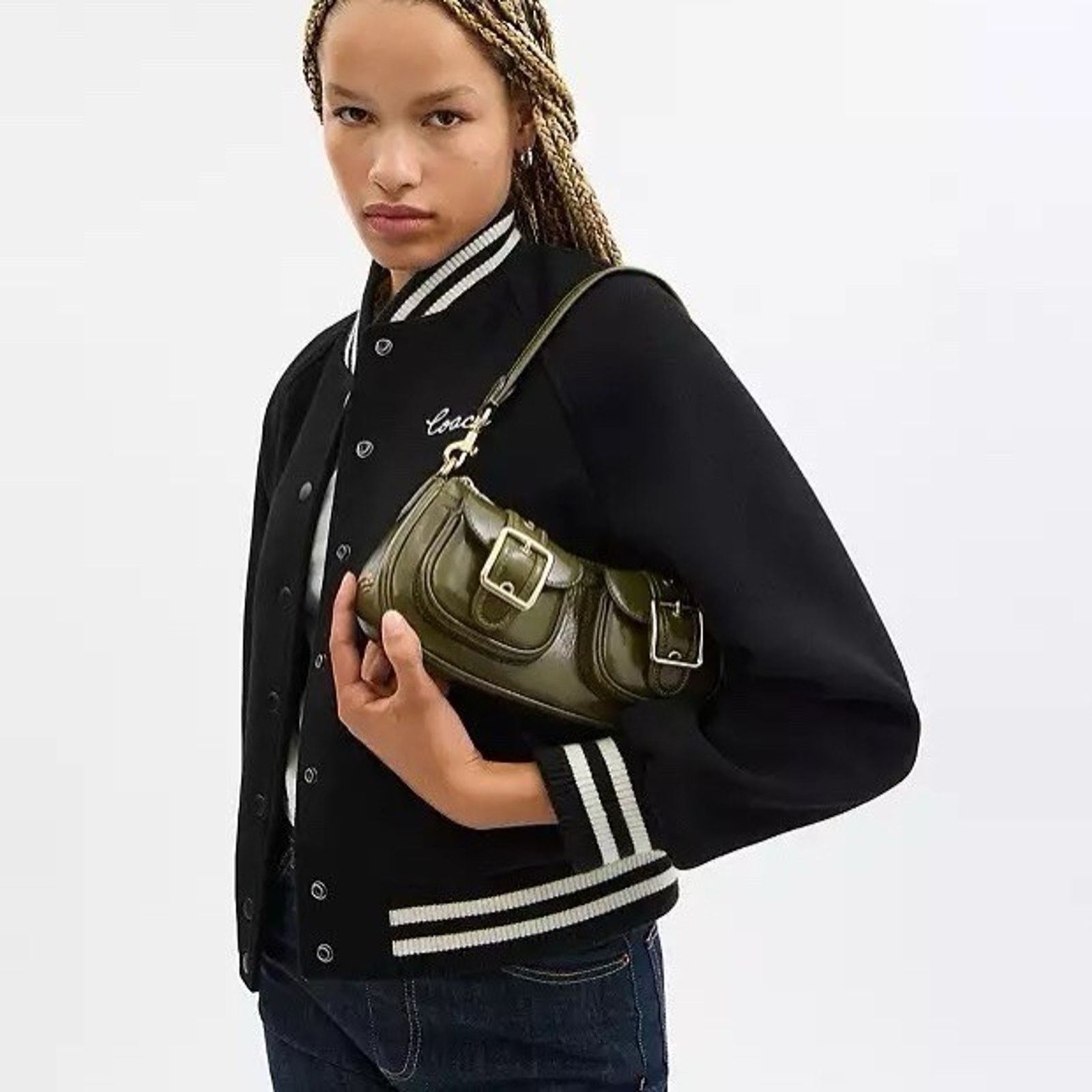 Coach NWT COACH Ashton Shoulder Bag CBJ01 Gold Olive leather Size ONE SIZE - 11 Thumbnail