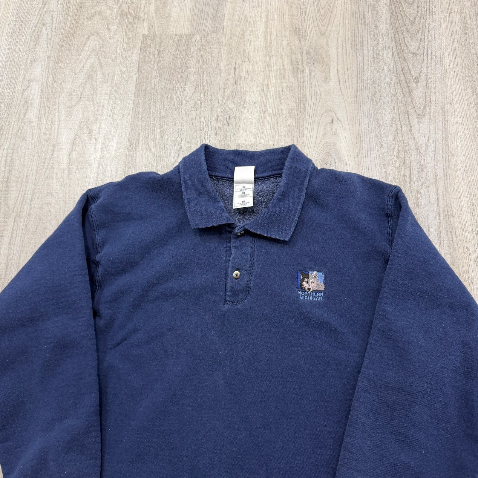 Vintage Vintage Northern Michigan Collared Sweatshirt Men's Large Size US L / EU 52-54 / 3 - 2 Thumbnail