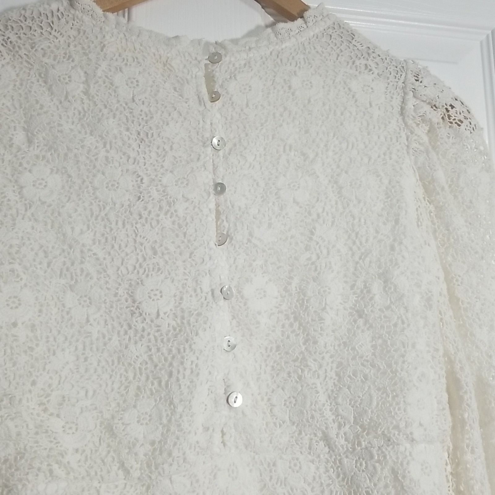 LoveShackFancy NWT LoveShackFancy Leira Lace Blouson-sleeve Mini Dress Size M / US 6-8 / IT 42-44 - 6 Thumbnail