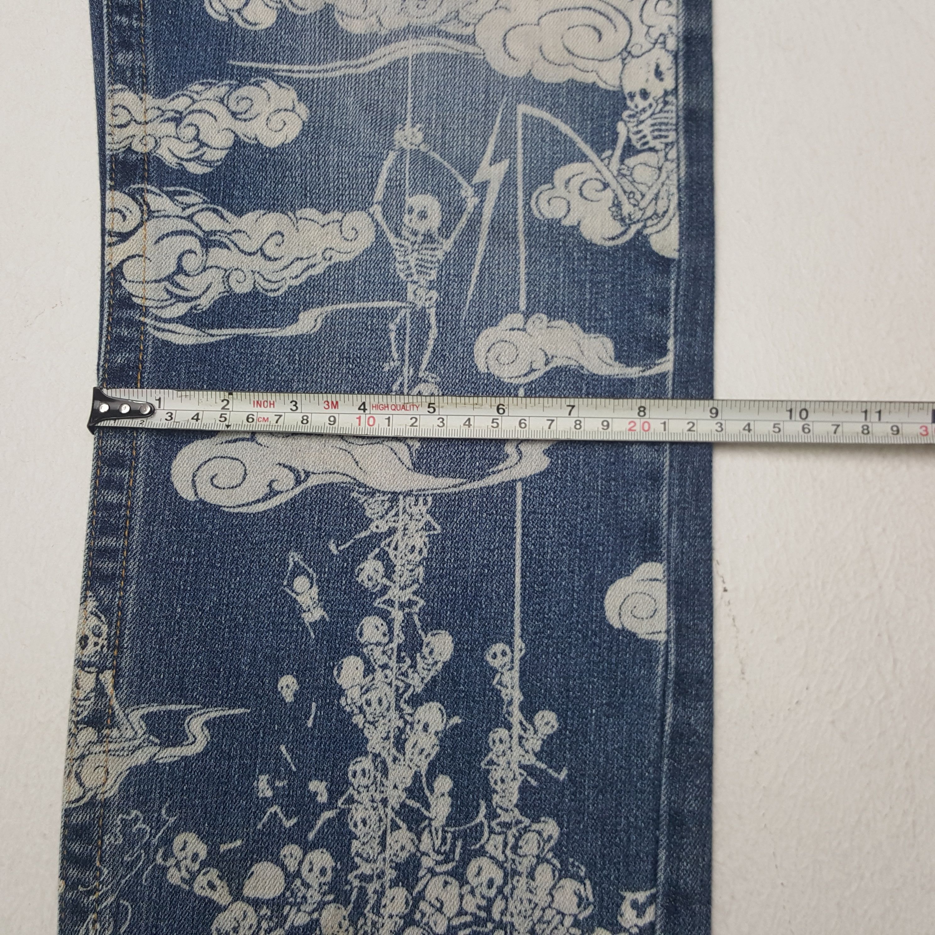 Japanese Brand × Vintage Vintage Embroidery Art Japan skulls Denim Jeans Size US 36 / EU 52 - 12 Thumbnail