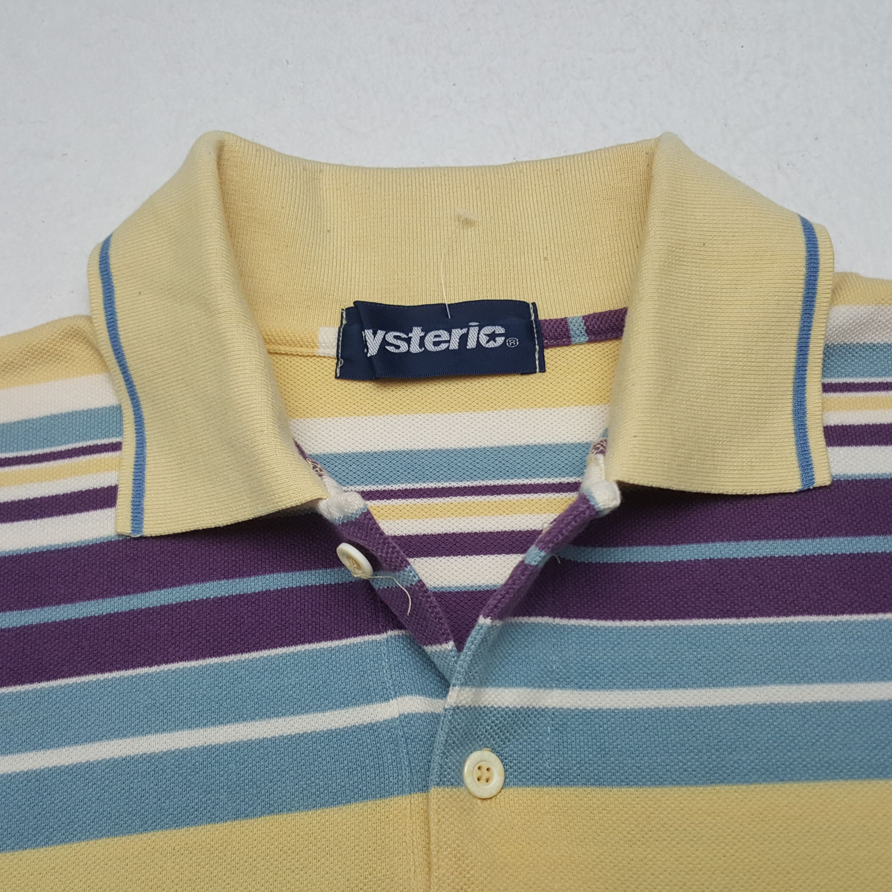 Hysteric Glamour × Vintage Vintage Hysteric Glamour Striped Custom Art Polos Shirt Size US S / EU 44-46 / 1 - 5 Thumbnail