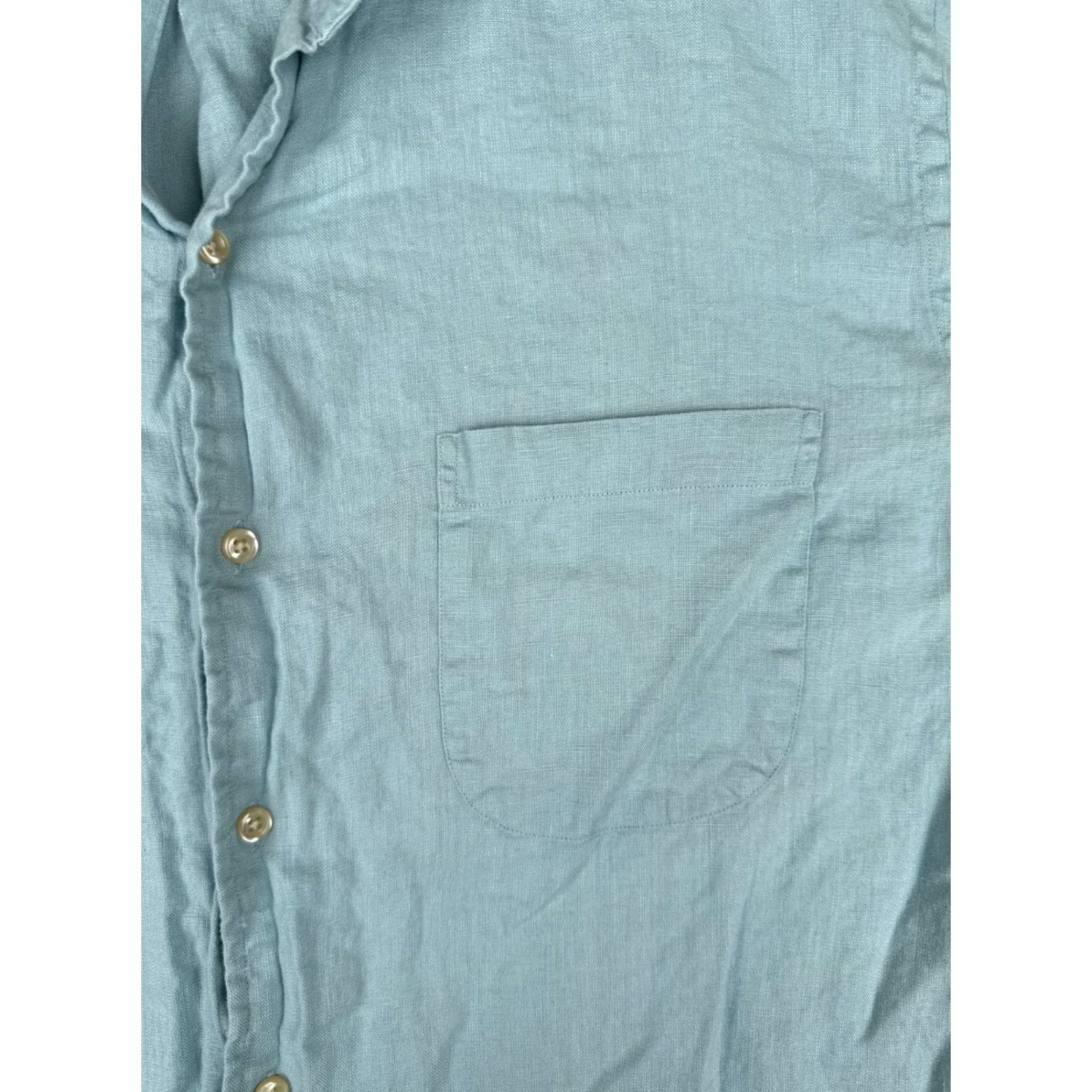 Lands' End Lands' End Shirt Men Large 16-16.5 Blue Cotton Button Up Short Sleeve Pocket Casual Workwear Size US L / EU 52-54 / 3 - 6 Thumbnail