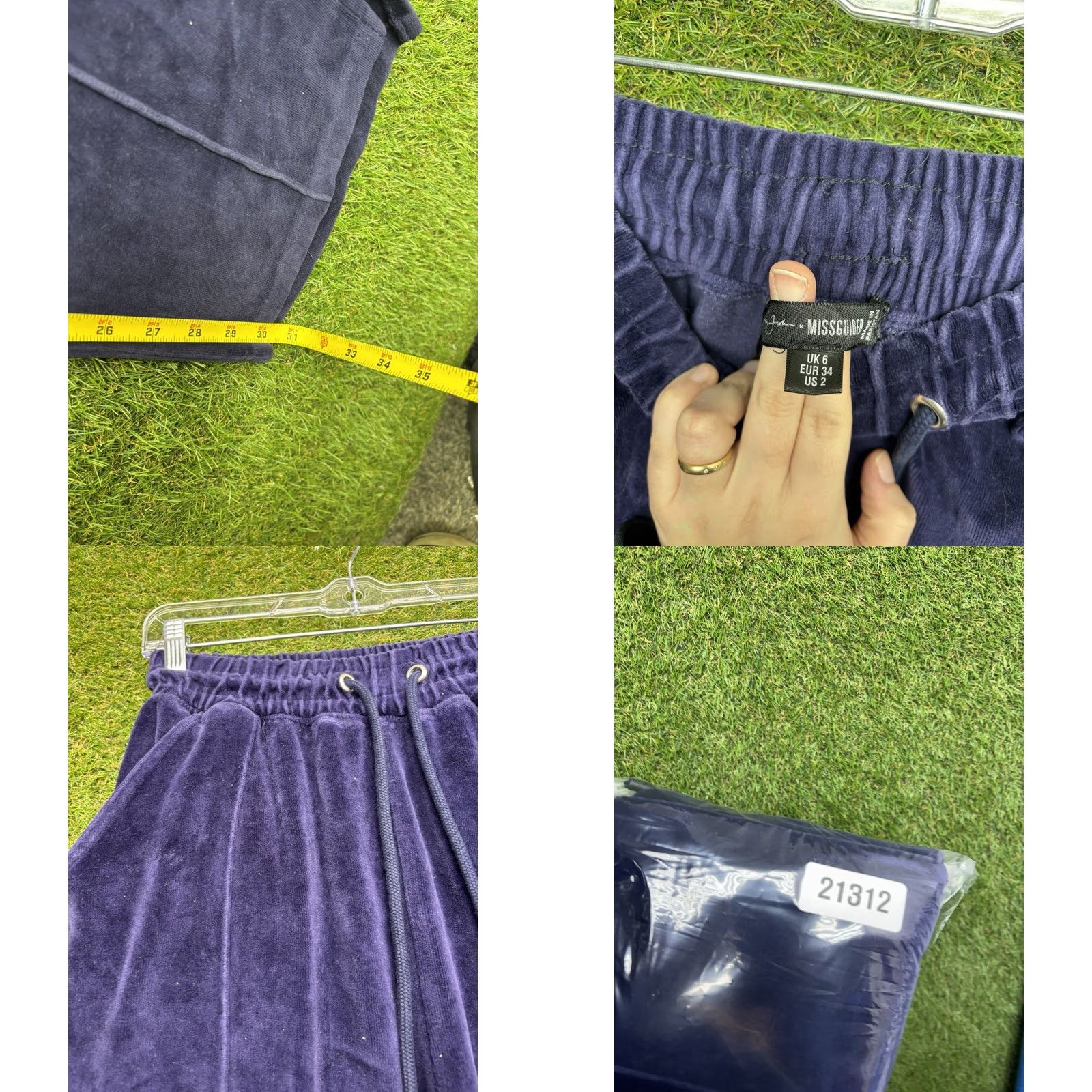 Missguided Missguided x Sean John Sweatpants Womens 2 Velour Joggers Y2K 90s Blue Cotton Blend Velour Wide-Leg Jogger XS-2 26in 30in Womens Size 26" / US 2 / IT 38 - 8 Thumbnail