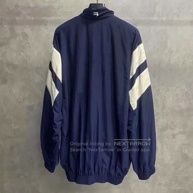 Balenciaga Balenciaga White Blue Stitch Logo Jacket. Size US S / EU 44-46 / 1 - 6 Thumbnail