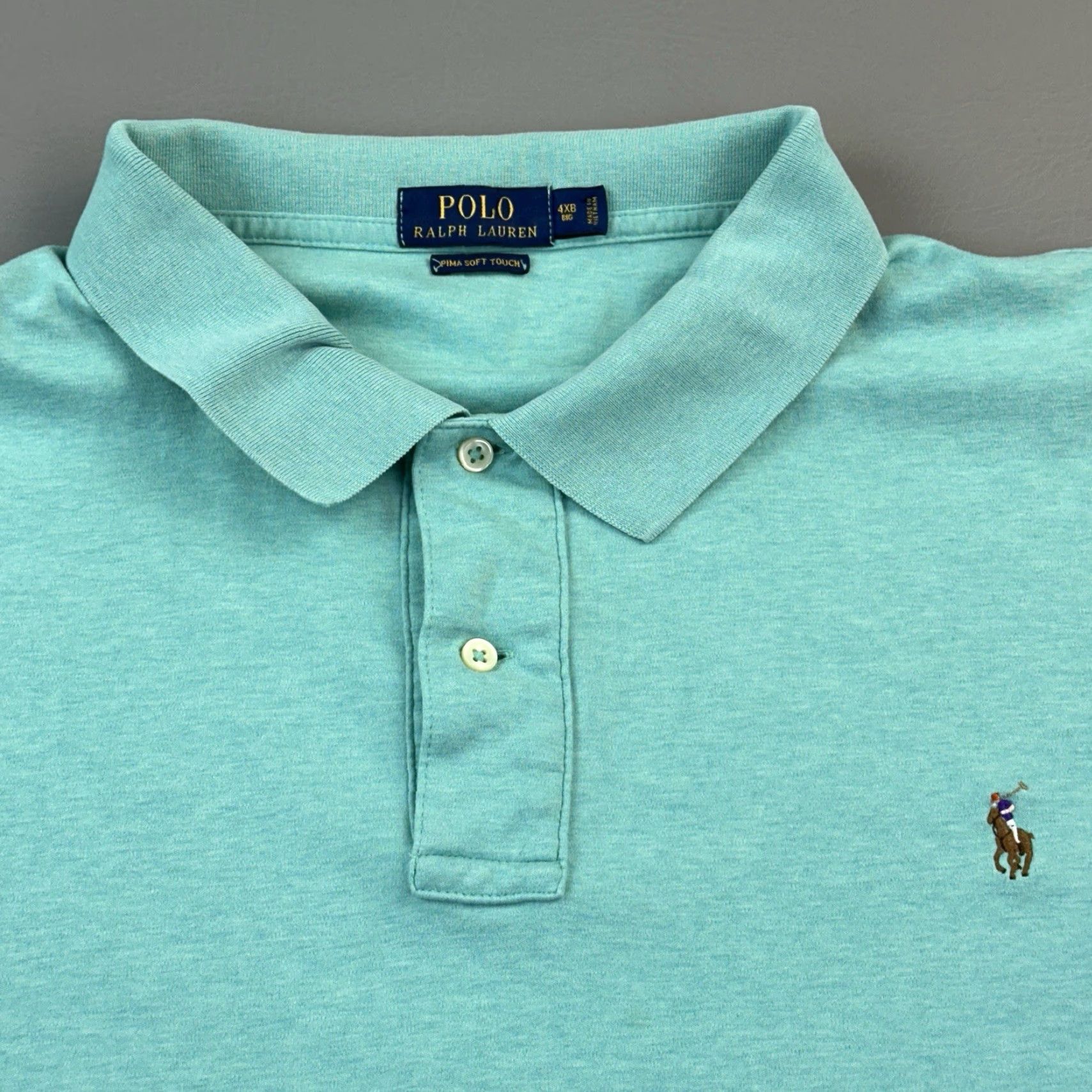 Polo Ralph Lauren Polo Ralph Lauren Shirt Mens Big & Tall 4XB Pima Soft Touch Short Sleeve Preppy Shirt Size US XXL / EU 58 / 5 - 3 Thumbnail