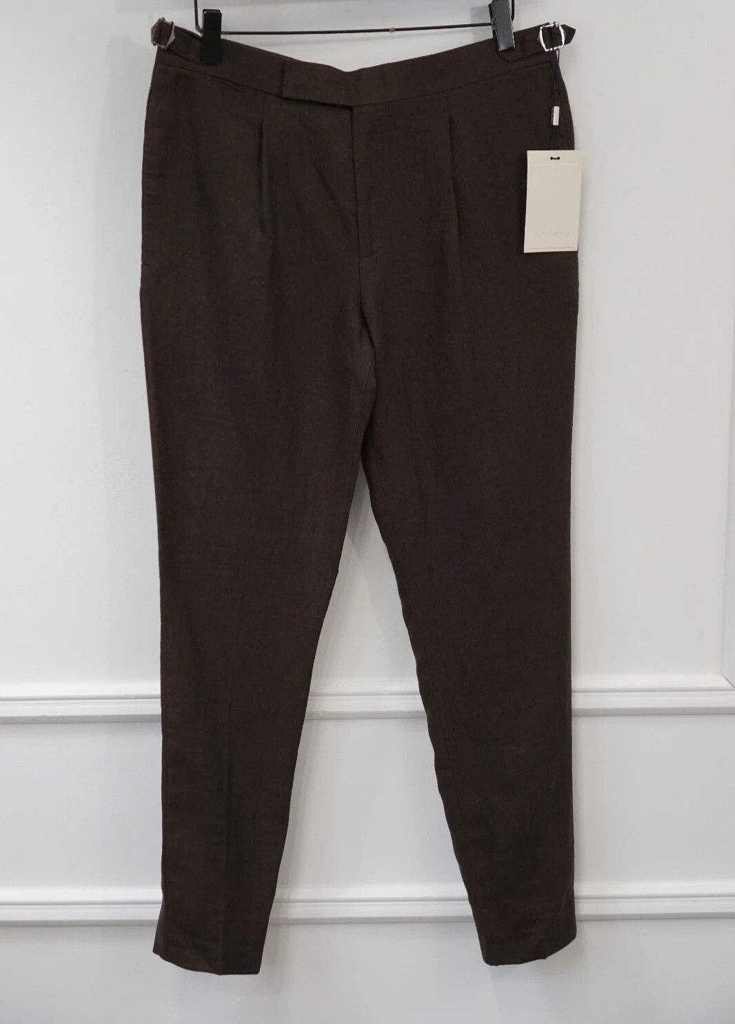Suitsupply Men Suitsupply Trousers Brown 100% Linen Brescia UK/US30 Size 34S - 1 Thumbnail