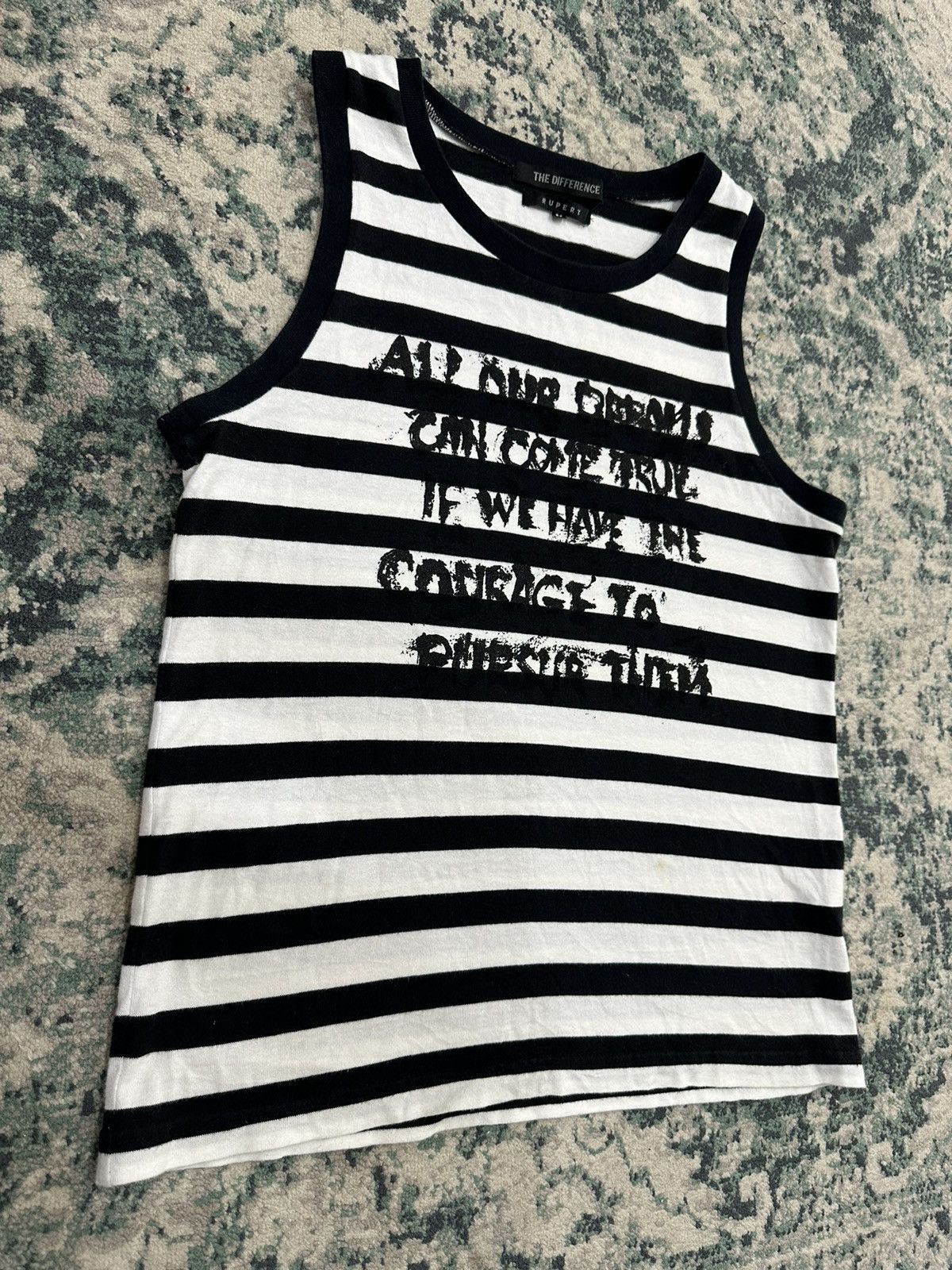 Japanese Brand The Difference By Rupert Cyberpunk Poem Stripe Sleeveless Size US M / EU 48-50 / 2 - 4 Thumbnail