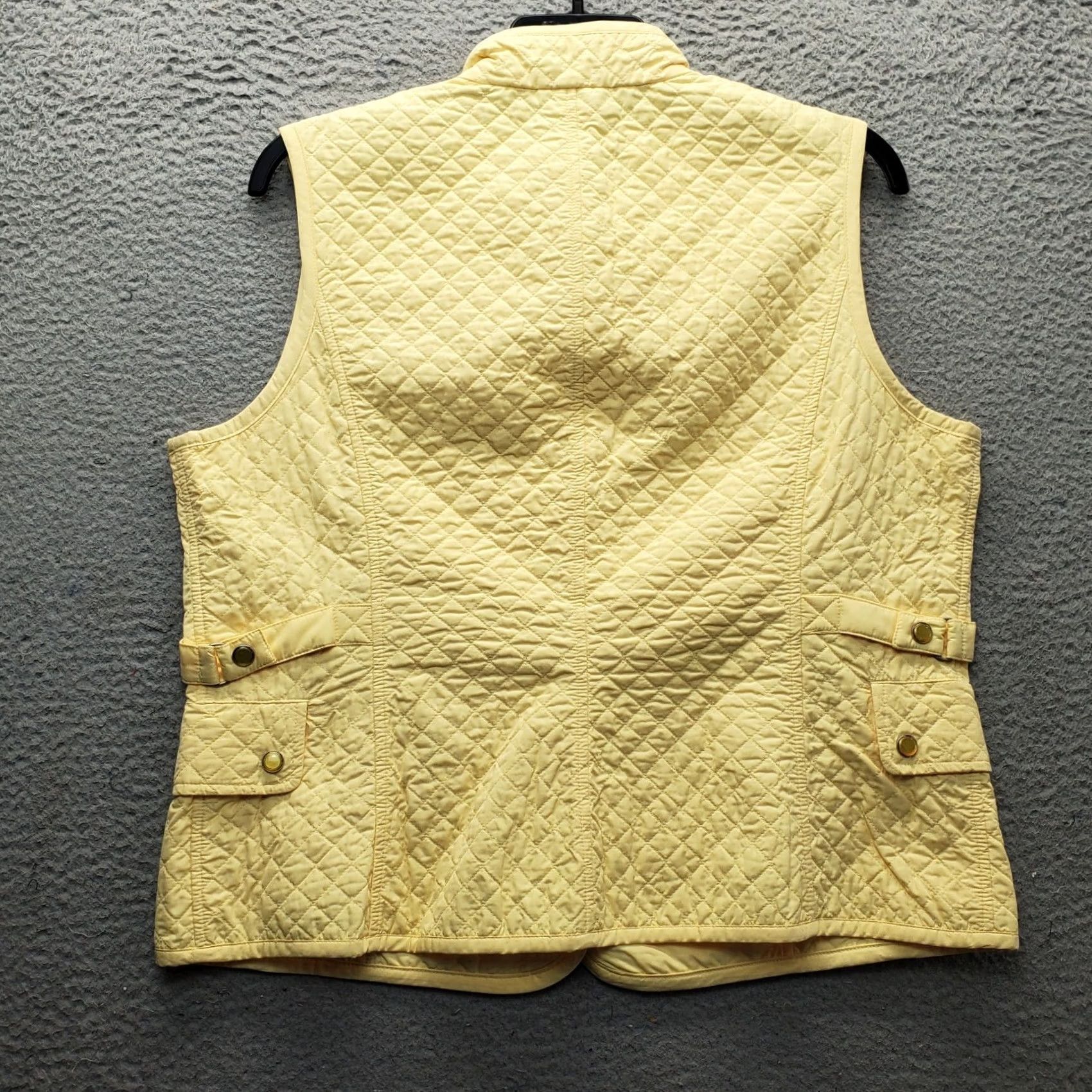 Talbots Talbots Quilted Vest Womens XL Yellow Lined Sleeveless Mock Neck Snap Button Shirt Size XL / US 12-14 / IT 48-50 - 2 Thumbnail