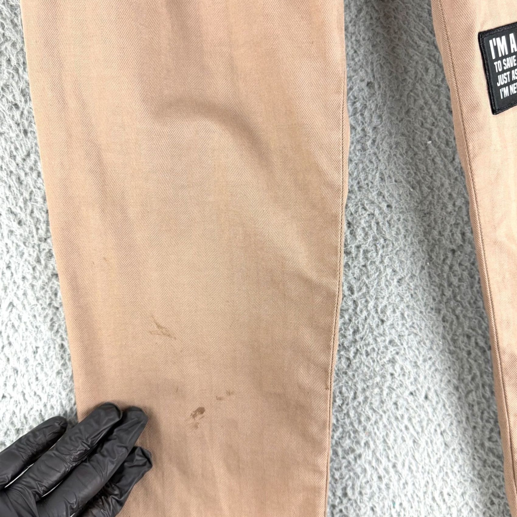 Brunello Cucinelli Brunello Cucinelli Cargo Pants Mens 50 Tan Herringbone Patched Distressed Italy Beige Cargo Pants Mens 33 Regular Tan Herringbone Distressed Italy Size US 33 - 2 Thumbnail