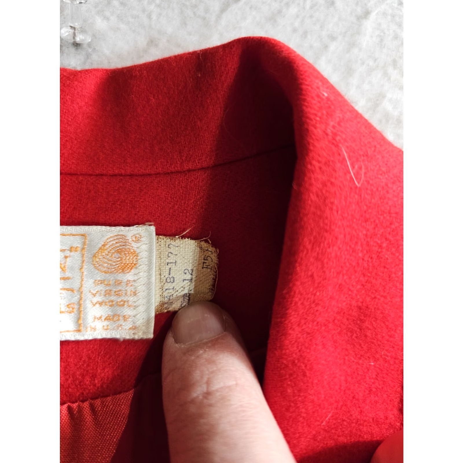 Pendleton VINTAGE Pendleton Blazer Red 100% Wool Womens Size 12 Regular Single-Breasted One-Button Notch Lapel Jacket Size XL / US 12-14 / IT 48-50 - 5 Thumbnail