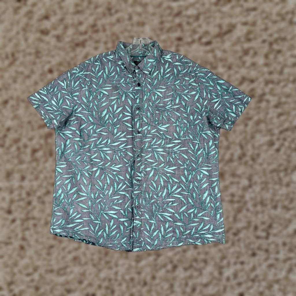 Mossimo VINTAGE Mossimo Shirt Men XL Blue Floral Hawaiian Cotton Slim Fit Inside Out Size US XL / EU 56 / 4 - 1 Thumbnail