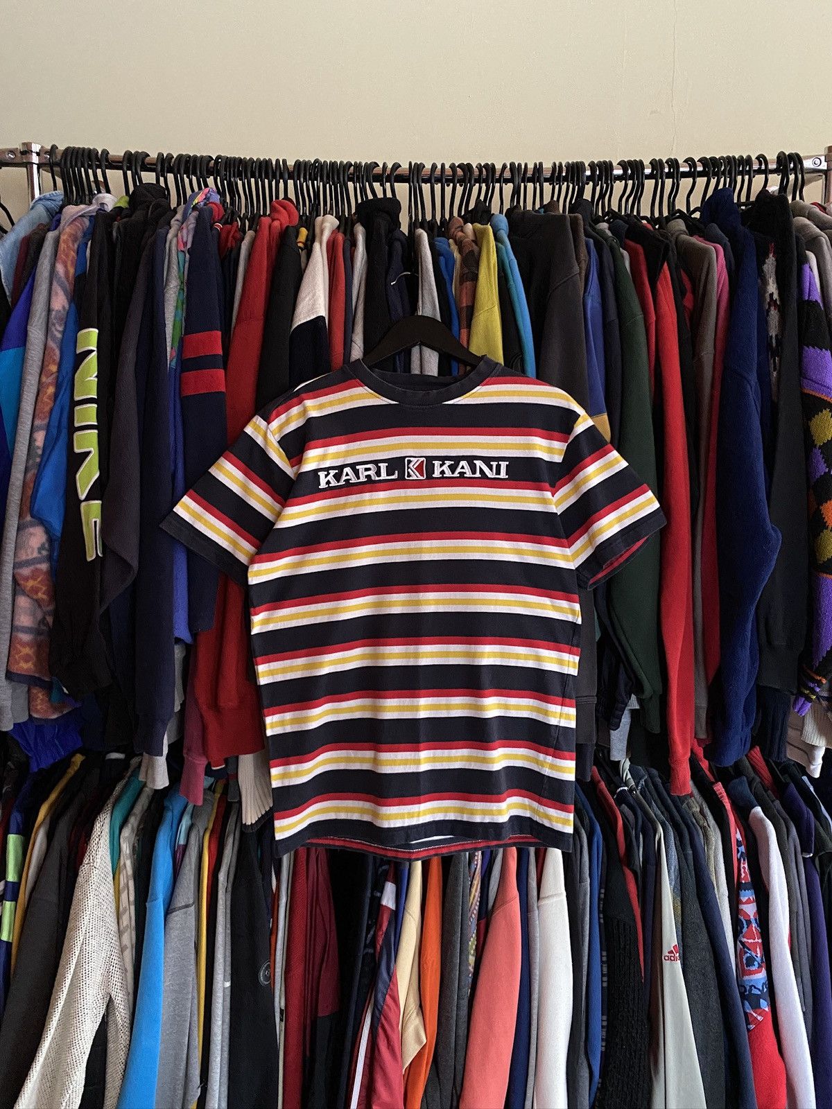 Karl Kani VINTAGE KARL KANI STRIPED EMBROIDERED LOGO T-SHIRT Size US M / EU 48-50 / 2 - 1 Thumbnail