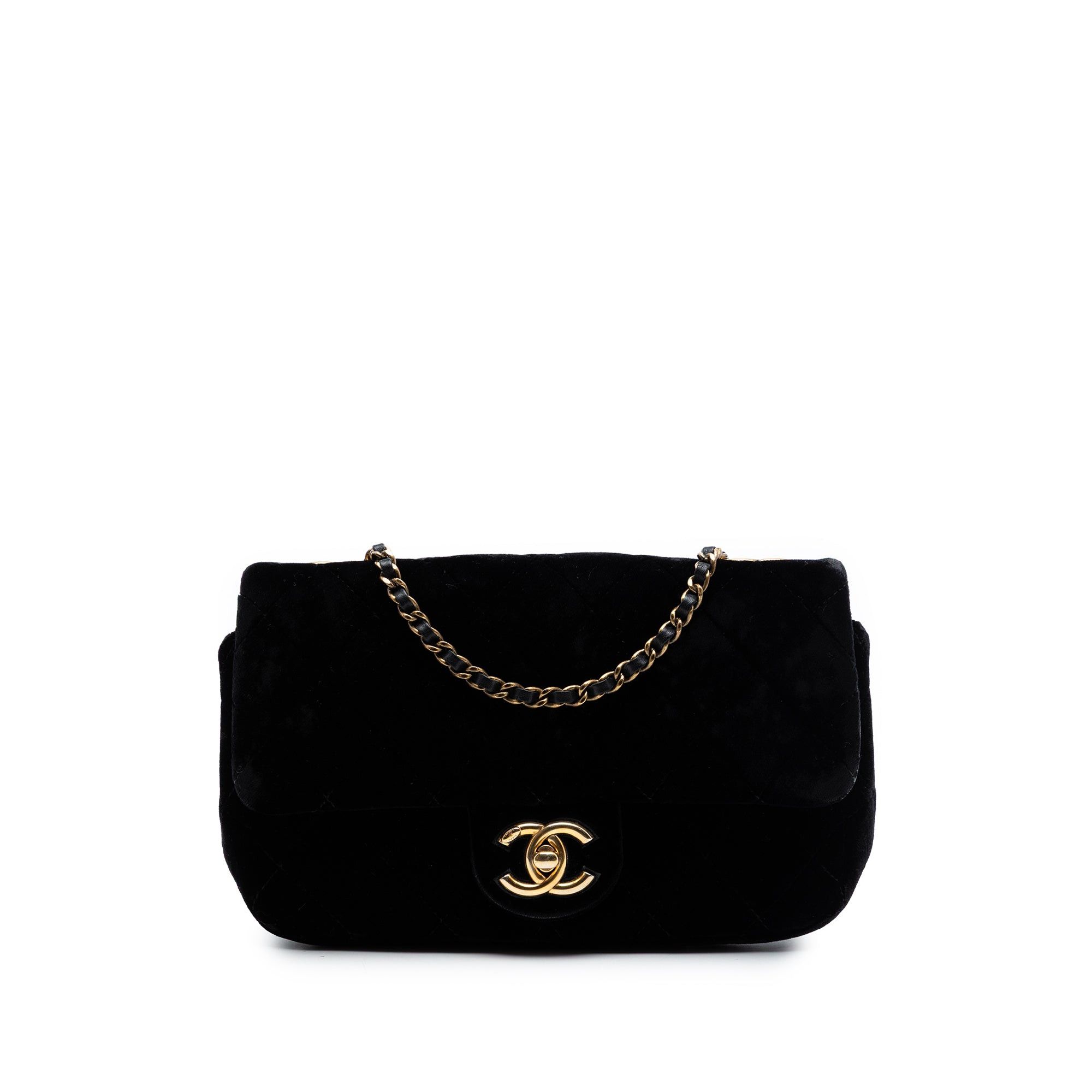 Chanel Small Quilted Velvet CC Eyelet Flap Size ONE SIZE - 1 Thumbnail