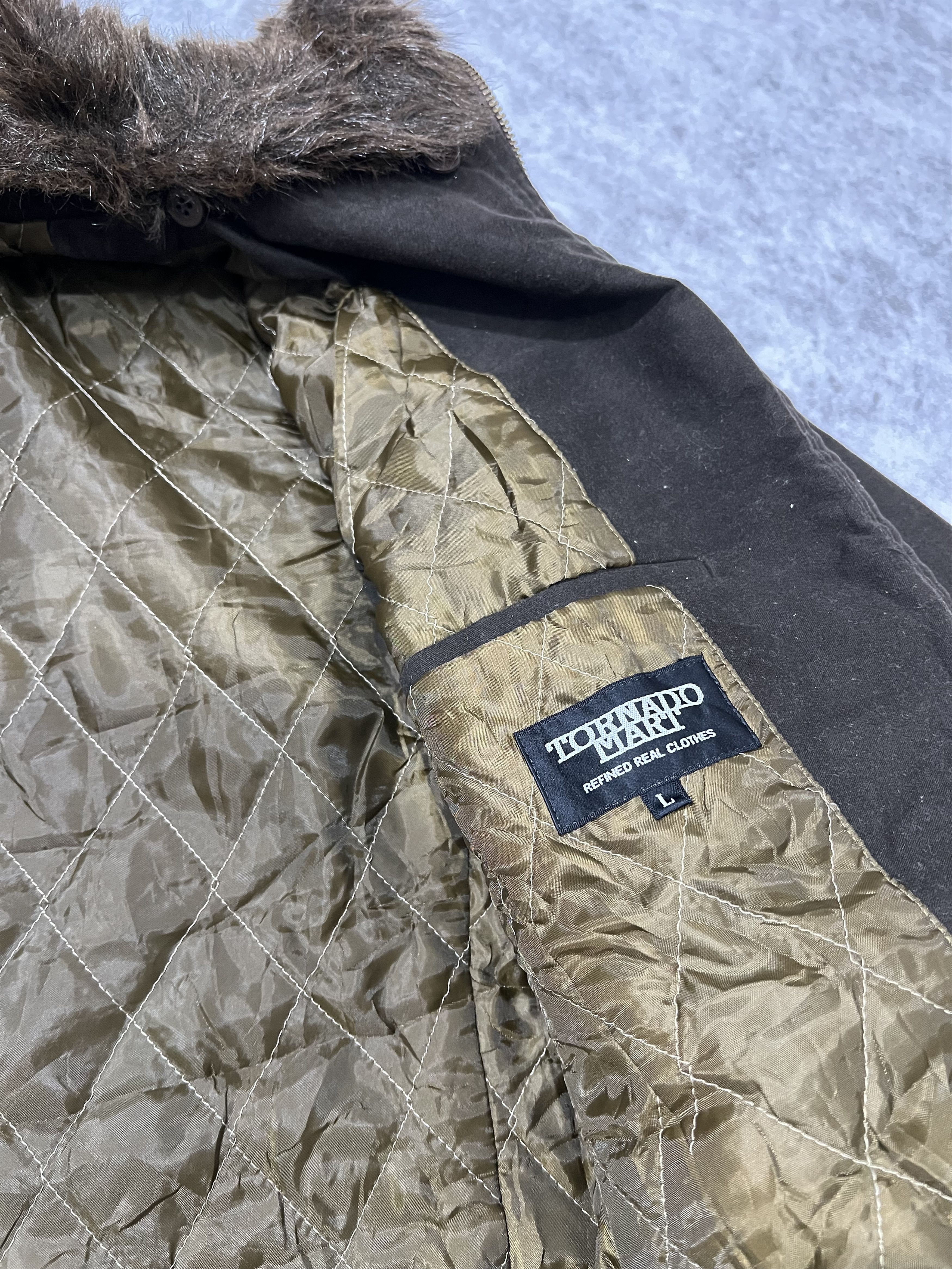 Tornado Mart 2000s Japanese Tornado Mart Fur Chore Belted Jacket y2k Size US L / EU 52-54 / 3 - 10 Thumbnail