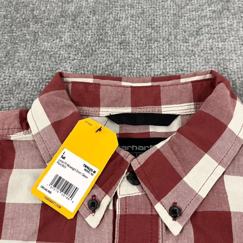 Carhartt VINTAGE Carhartt Men’s Plaid Shirt Short Sleeve Large Tall Cotton Button Up Fall Spring Summer Winter Size US L / EU 52-54 / 3 - 2 Thumbnail