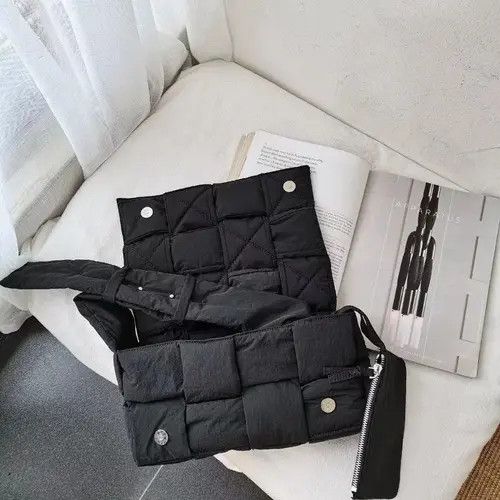 VIBE Black Padded Cross Body Shoulder Bag y2k streetwear Size ONE SIZE - 2 Thumbnail