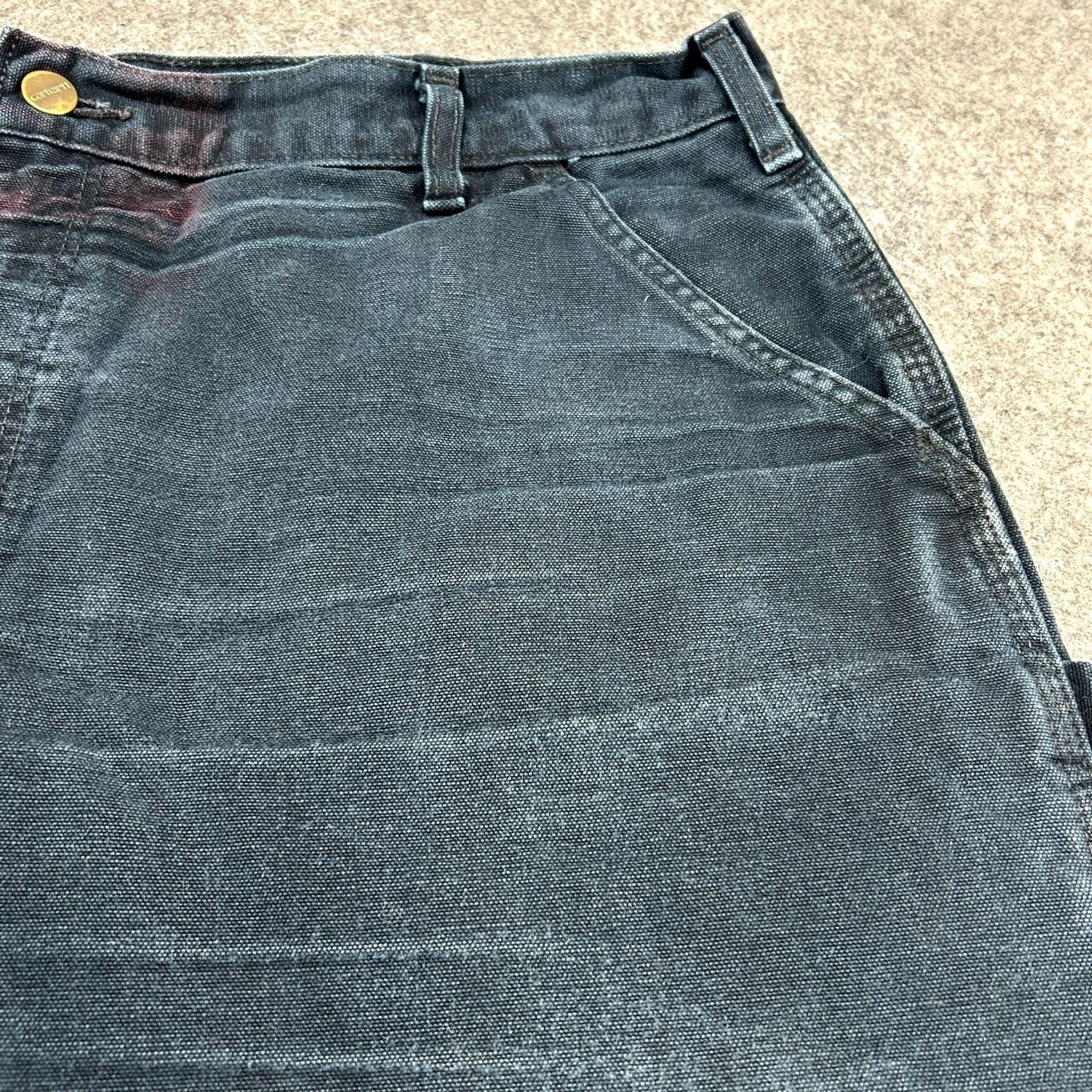 Carhartt Carhartt Pants Mens 40x32 Black Carpenter Original Fit Distressed Faded 5-Pocket USA Slimming Stretch Workwear Casual/Regular Mens Size US 40 / EU 56 - 5 Thumbnail