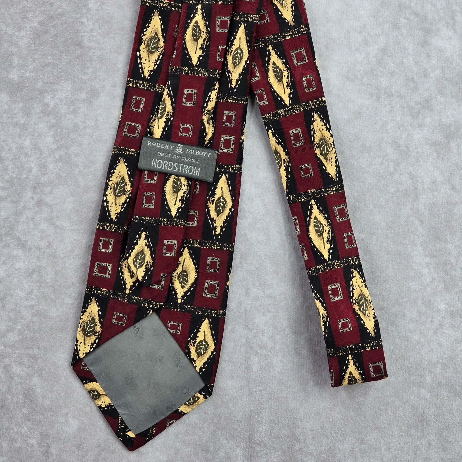 Robert Talbott Robert Talbott Nordstrom Leaf Red Gold Silk Italy Neck Tie Size 28 - 3 Thumbnail