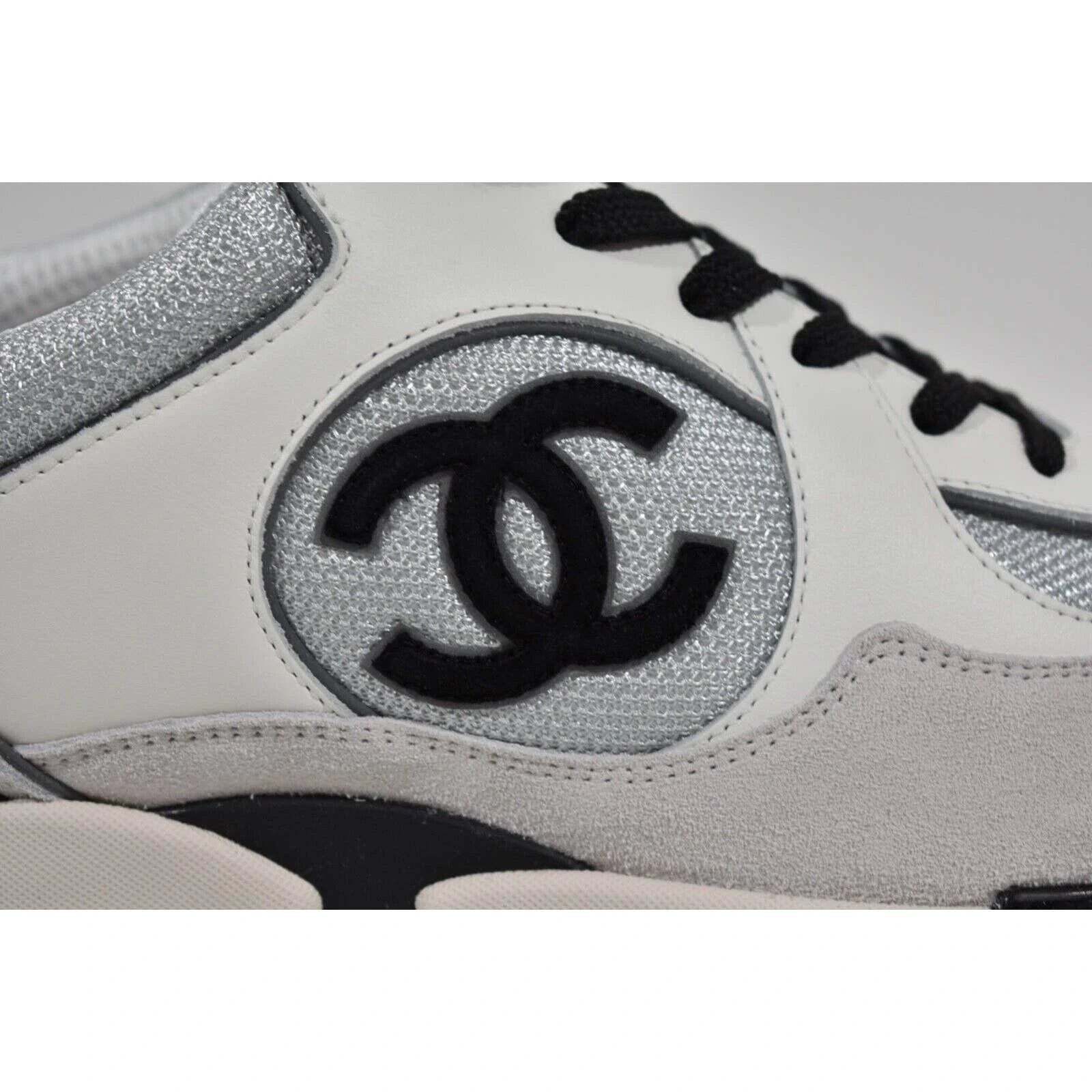 Chanel Chanel Black White CC Logo Low Top Trainer Sneaker 46 13 Size US 13 / EU 46 - 3 Thumbnail