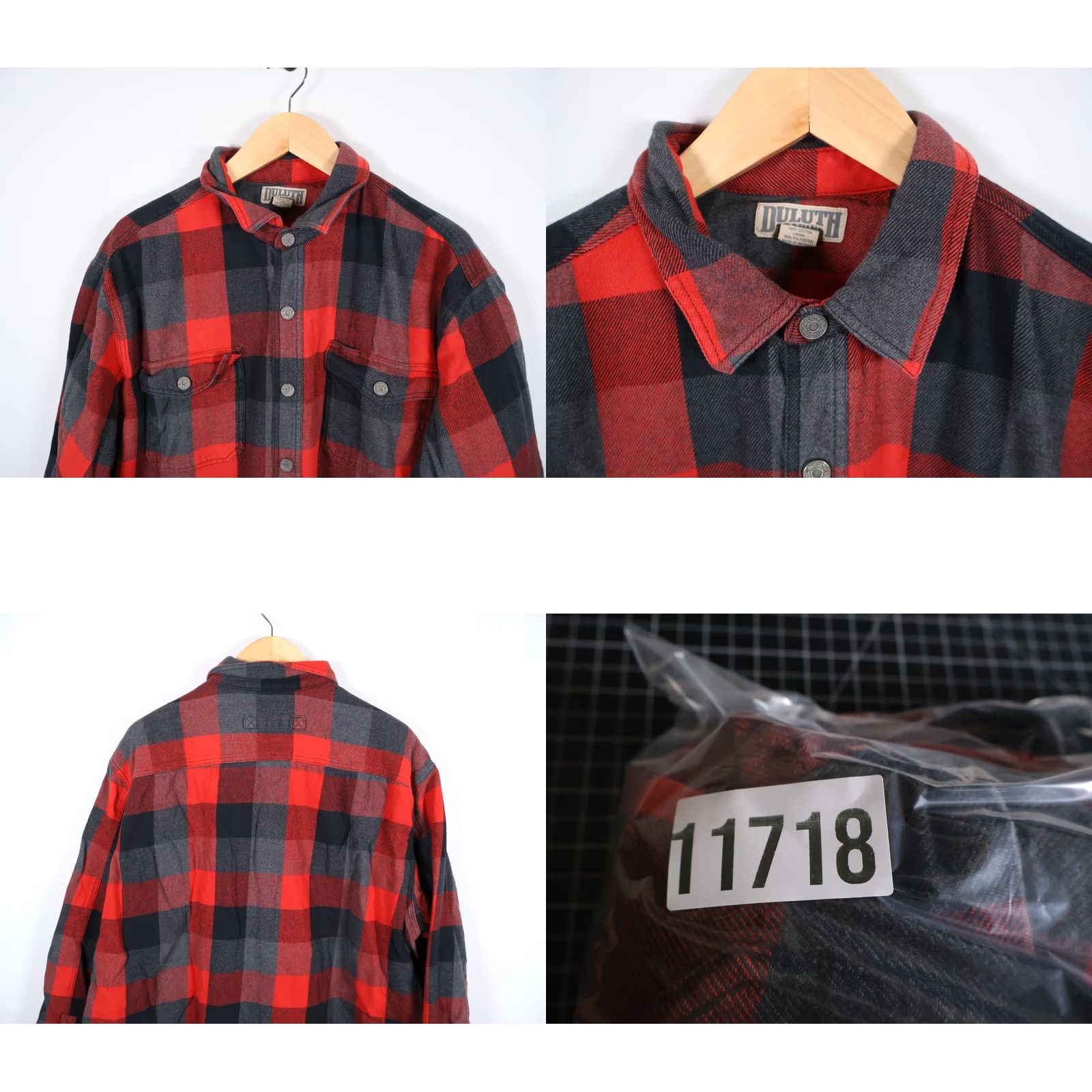 Vintage Duluth Fleece Lined Flannel Jacket Men 2XL Red Black Gray Snap Button Heavy Workwear Casual Modern Plaid Jacket Mens Size US XXL / EU 58 / 5 - 9 Thumbnail