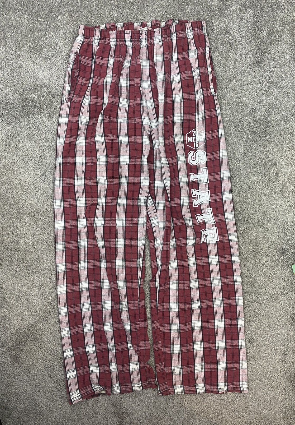 Vintage Plaid white and red pajama pants Size US 32 / EU 48 - 4 Thumbnail
