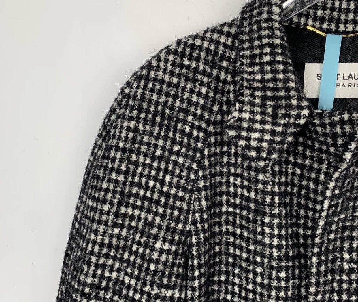 Saint Laurent Paris Saint Laurent SLP black and white wool blend coat jacket Size US XS / EU 42 / 0 - 3 Thumbnail