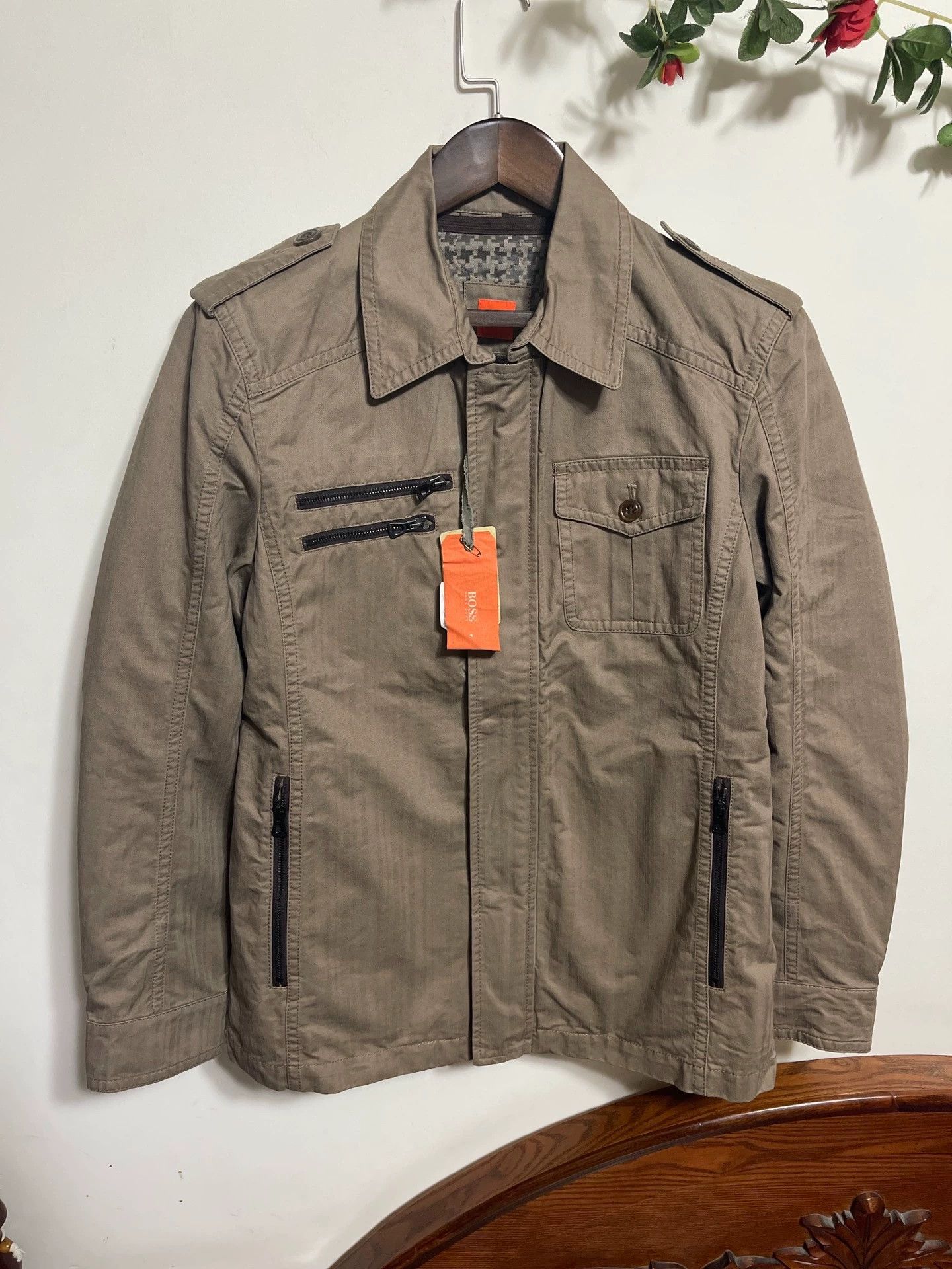 Hugo Boss Hugo Boss Khaki Slim Cotton Two-Piece Jacket Set Size 46 Size US S / EU 44-46 / 1 - 1 Thumbnail