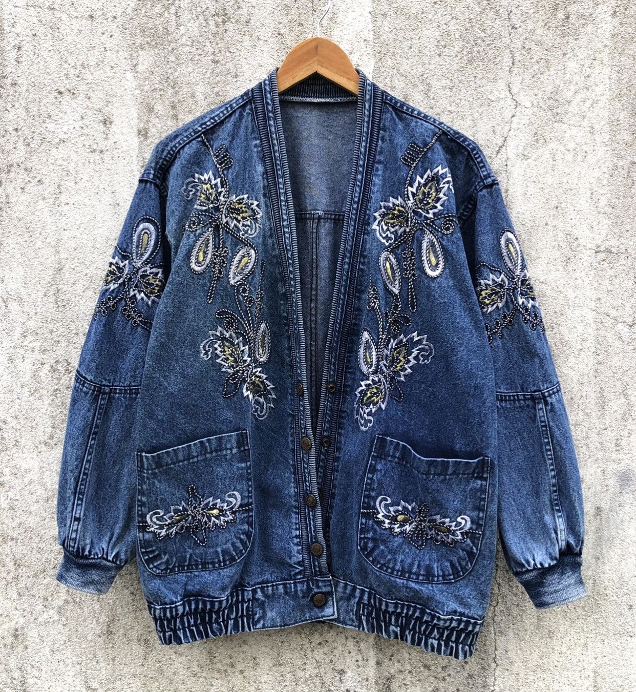 Vintage Vintage Japan Brand Bora Jean Embroidery Denim Jacket Size US M / EU 48-50 / 2 - 1 Thumbnail