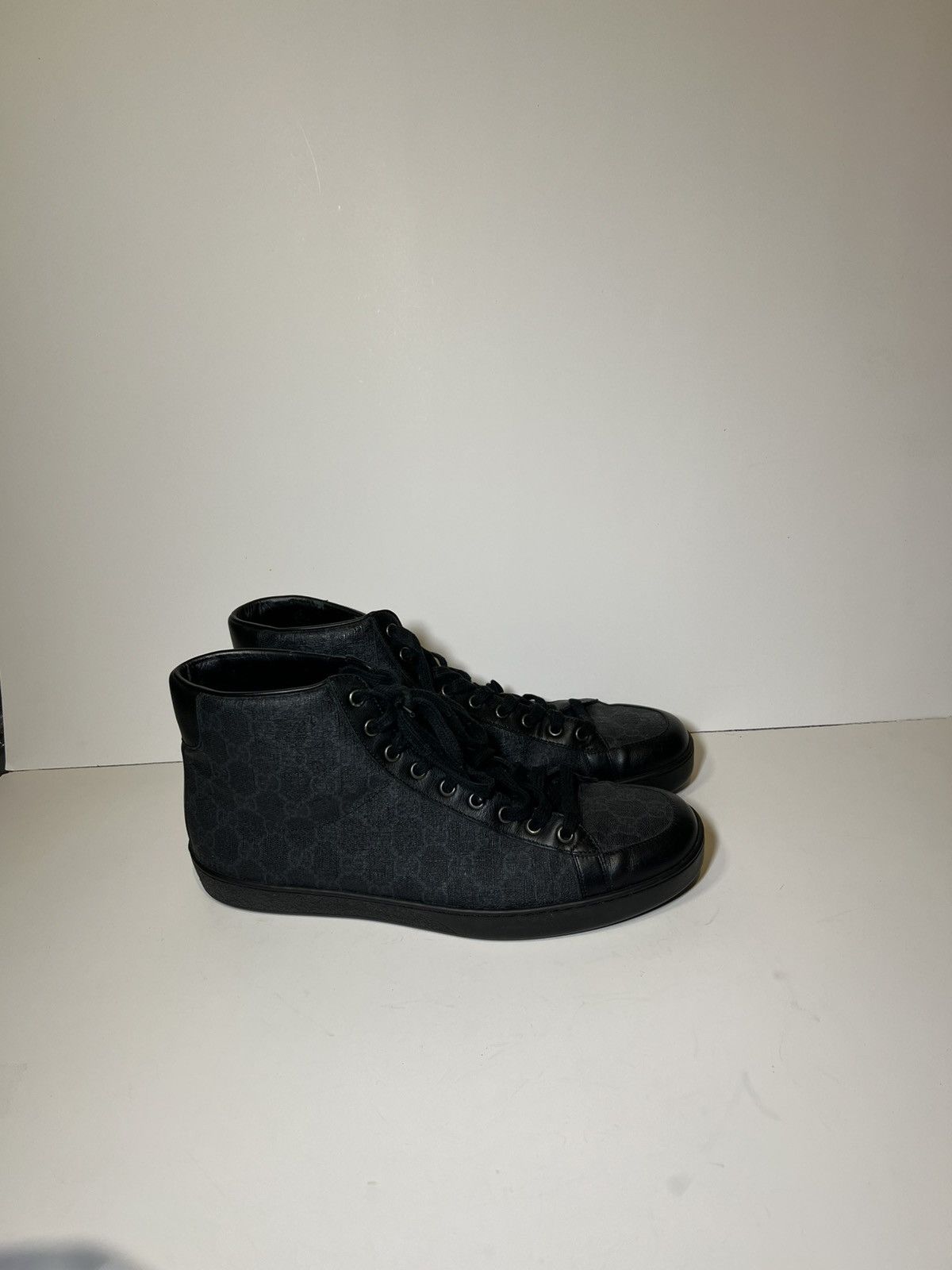 Gucci Gucci Brooklyn GG Supreme high-top sneaker in black leather Size US 10 / EU 43 - 3 Thumbnail