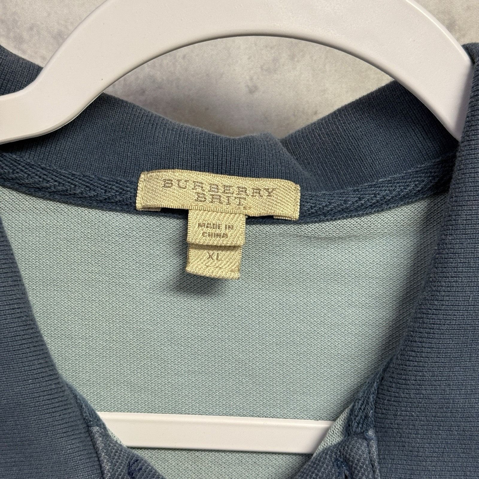 Burberry Burberry Brit Striped Collared Shirt Mens XL Blue Embroidere Size US XL / EU 56 / 4 - 6 Thumbnail