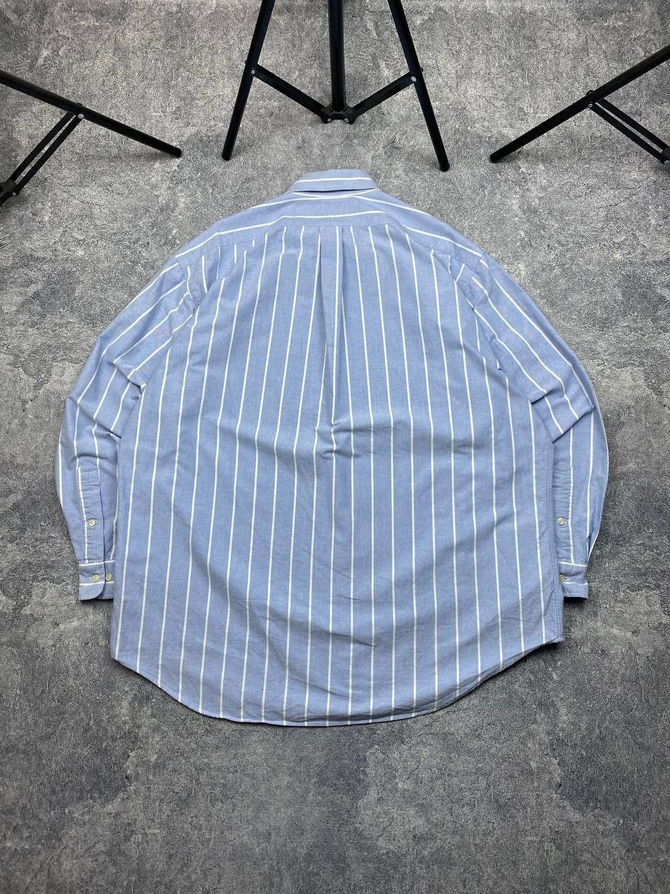 Polo Ralph Lauren × Vintage Vintage 90s Polo Ralph Lauren Striped Blue/White Shirt Y2K Size US XXL / EU 58 / 5 - 2 Thumbnail