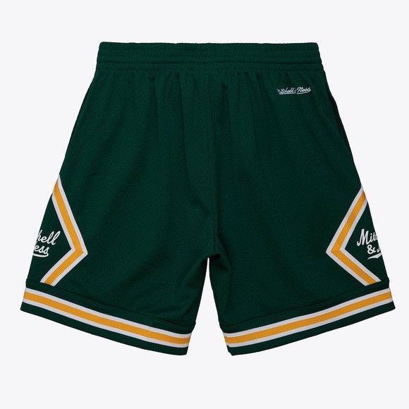 Designer × Mitchell & Ness NWT MITCHELL & NESS GREEN DIAMOND SCRIPT SHORTS SZ 2XL XXL Size US 36 / EU 52 - 2 Thumbnail