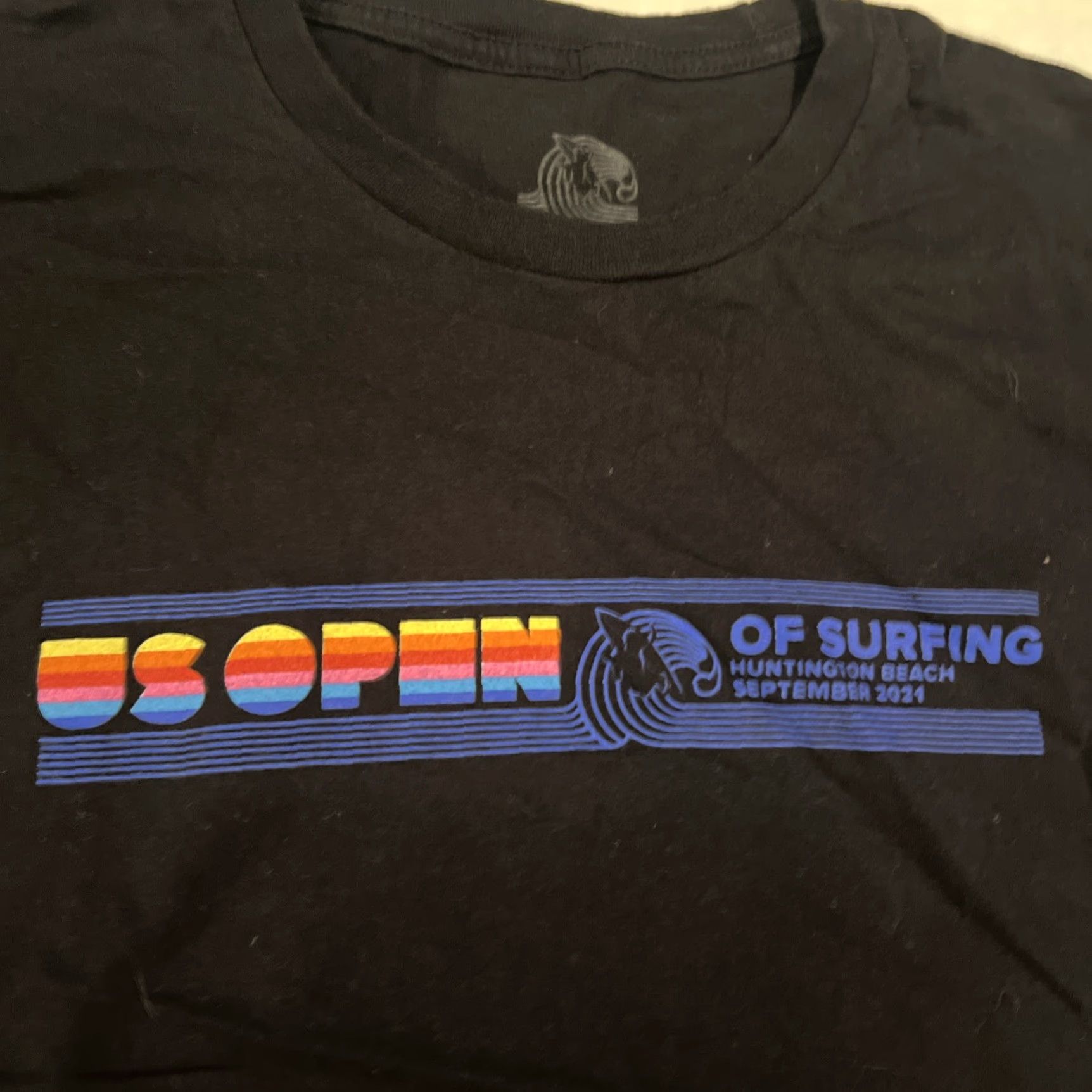 Vintage WSL US Open Of Surfing 2021 Huntington Beach Shirt Large Black Short Sleeve Crew Neck Graphic Print Surfer Logo Men T-Shirt Size US L / EU 52-54 / 3 - 2 Thumbnail
