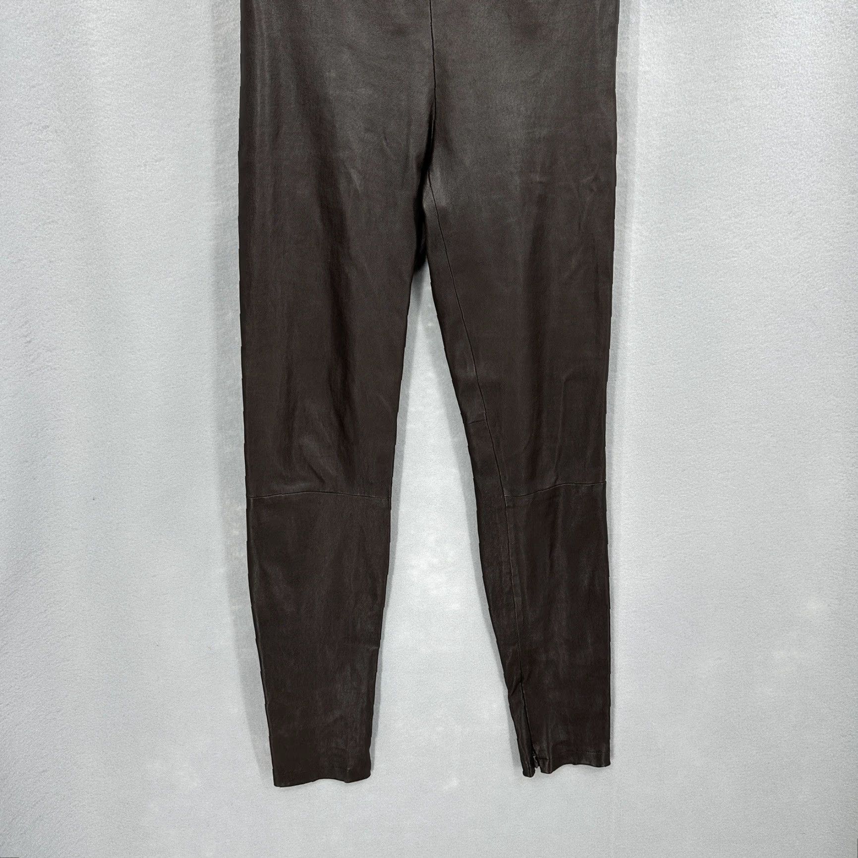 Spanx SPANX Moto Leggings Womens Large Brown Contour Tummy Slimming Faux Leather Nylon Polyester Spandex Size 36" / US 14 / IT 50 - 3 Thumbnail