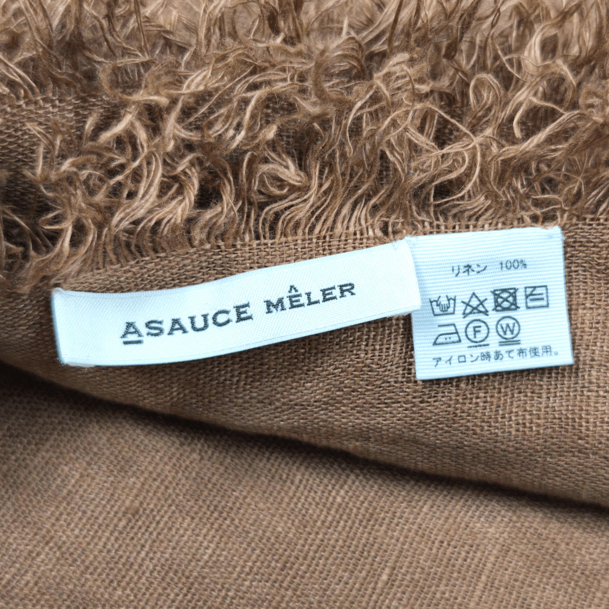 Japanese Brand Asauce Meler Linen Stole Made in Japan Brown Desert Bohemian Size ONE SIZE - 6 Thumbnail