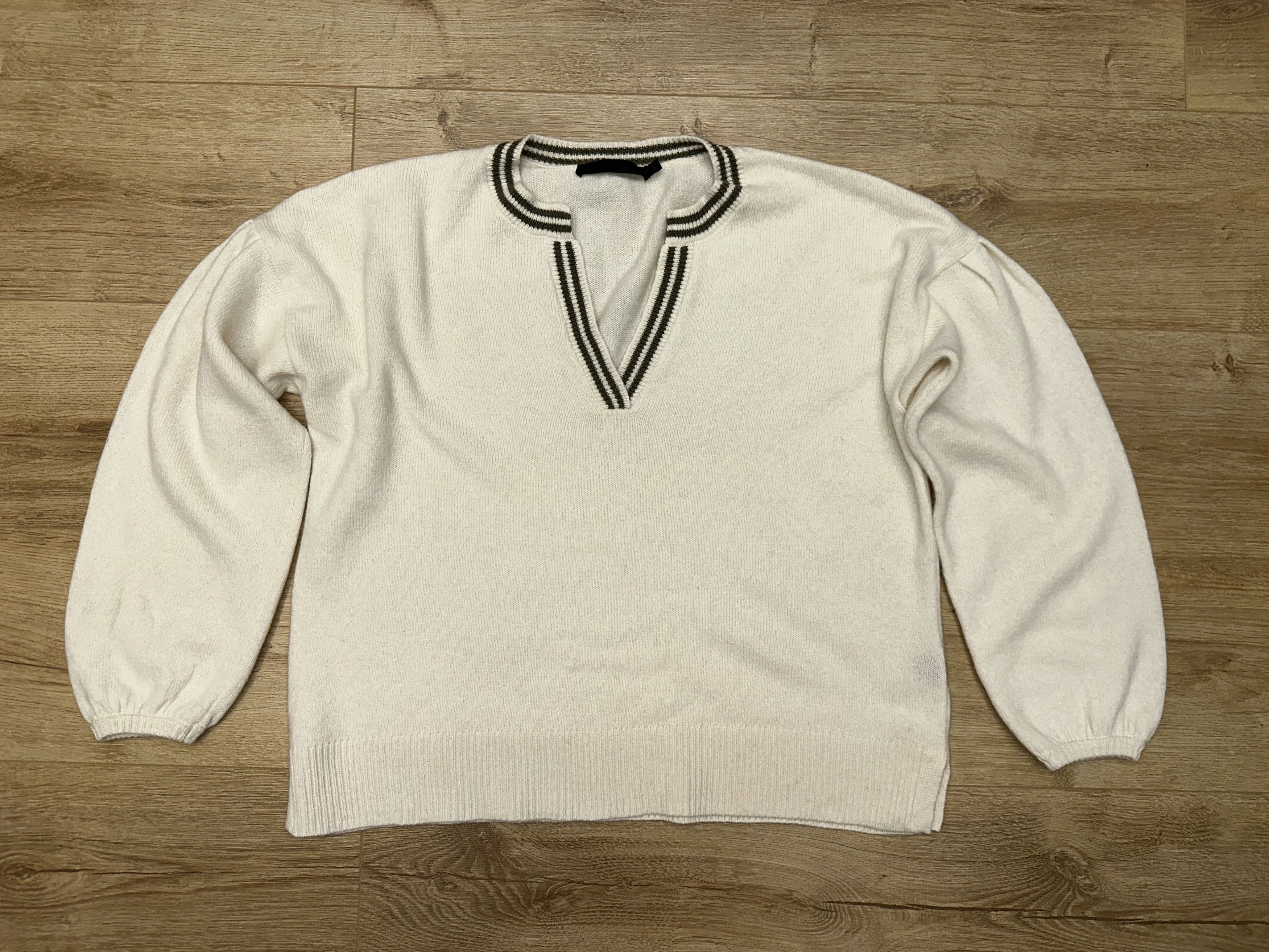 Other Jenni Kayne Wool Cashmere Knit Striped Trim Pullover Size L Size L / US 10 / IT 46 - 1 Thumbnail
