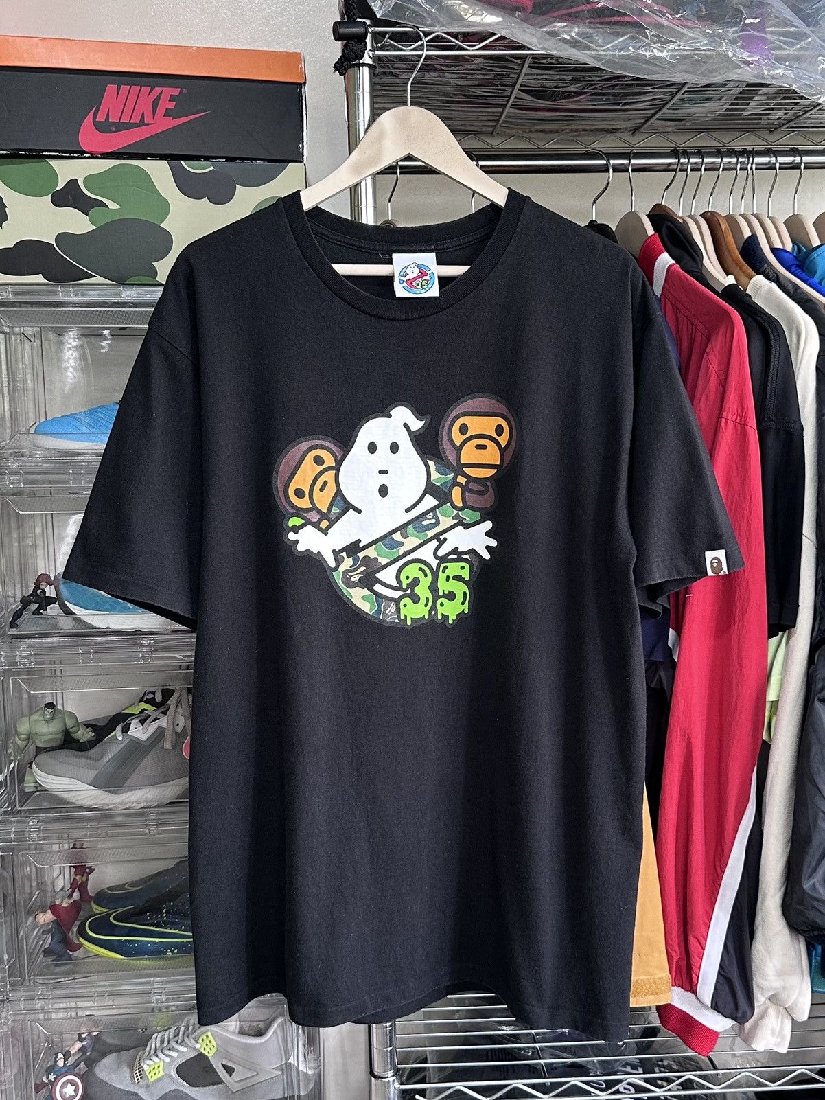 BAPE×Ghostbusters シャツジャケット Ghostbusters X Baby Milo A Bathing Ape BAPE Double Sided
