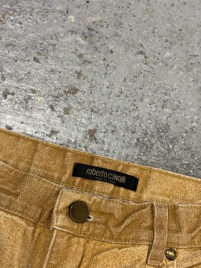 Roberto Cavalli 2000s Roberto Cavalli Gold Glitter Gradient Wide Leg Pants Size 26" / US 2 / IT 38 - 6 Thumbnail