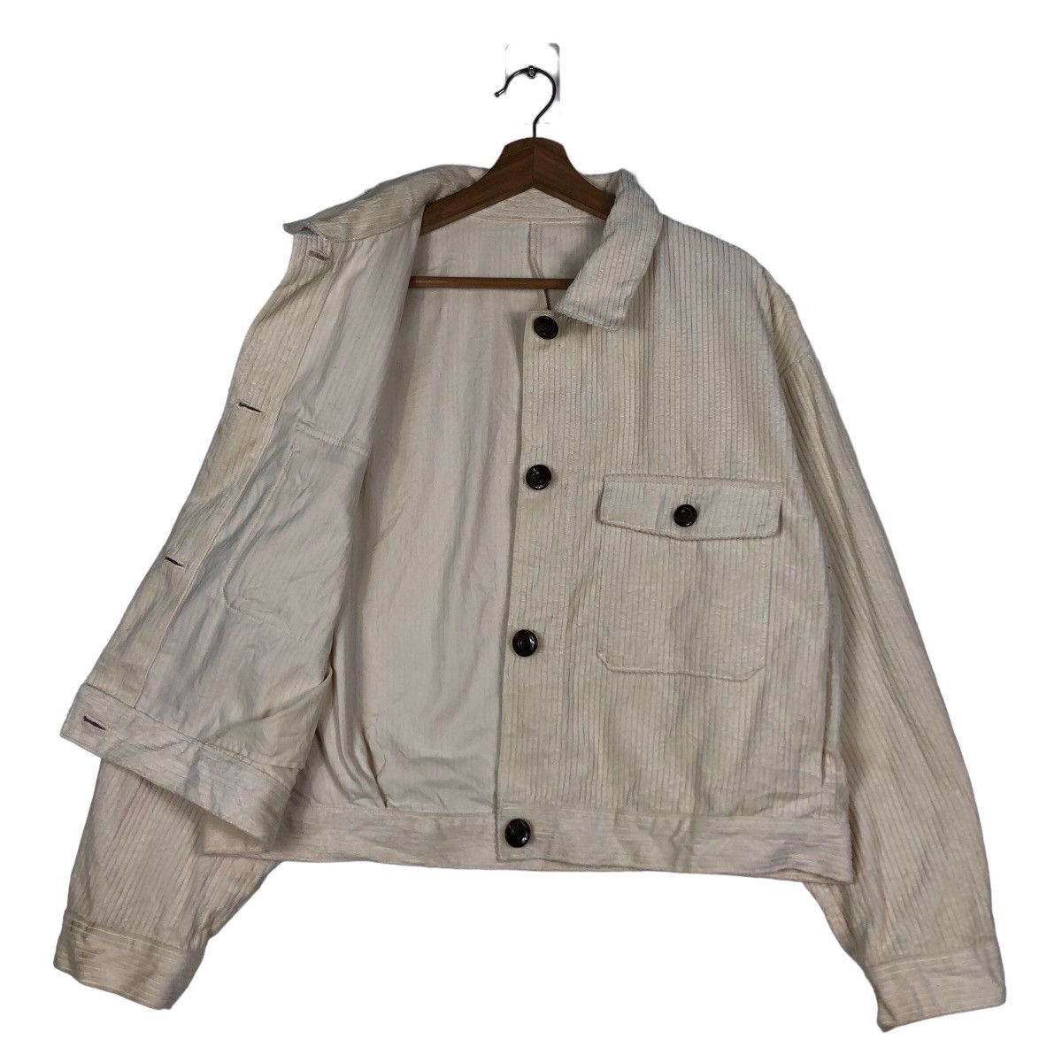 Japanese Brand 🔥Cropped Biker Jacket Corduroy GU Japan Issey Miyake Size US XL / EU 56 / 4 - 11 Thumbnail