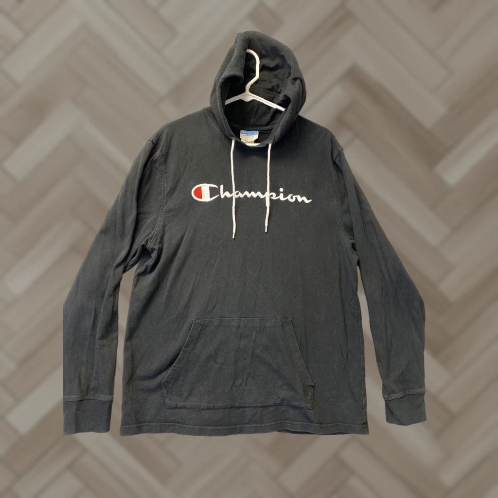 Champion Champion Hoodie Men L Black Pocket Drawstring Logo Graphic 99-8 Mens Size US L / EU 52-54 / 3 - 1 Thumbnail